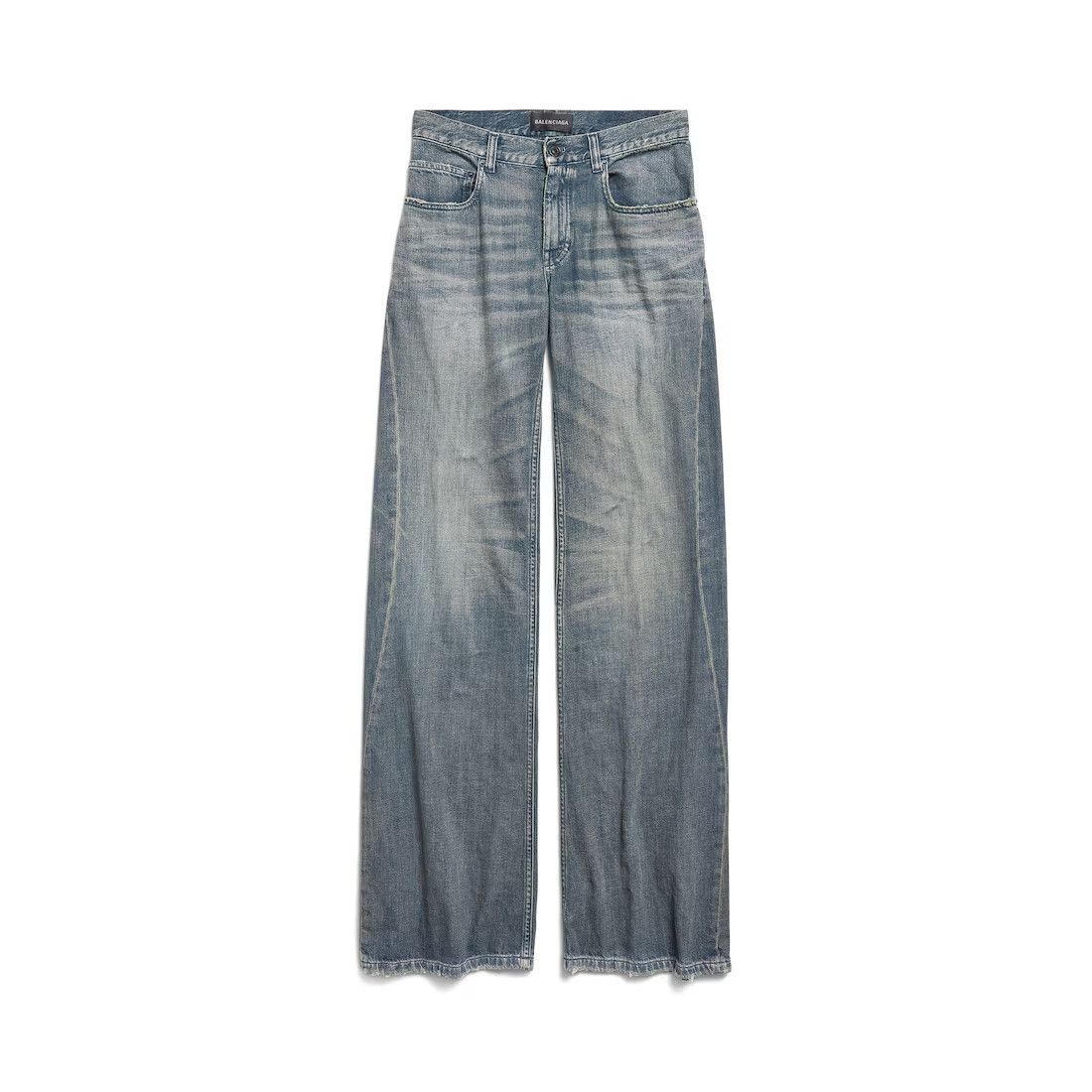 BALENCIAGA $1250 Women's Blue Wide Leg Pants New And Authent