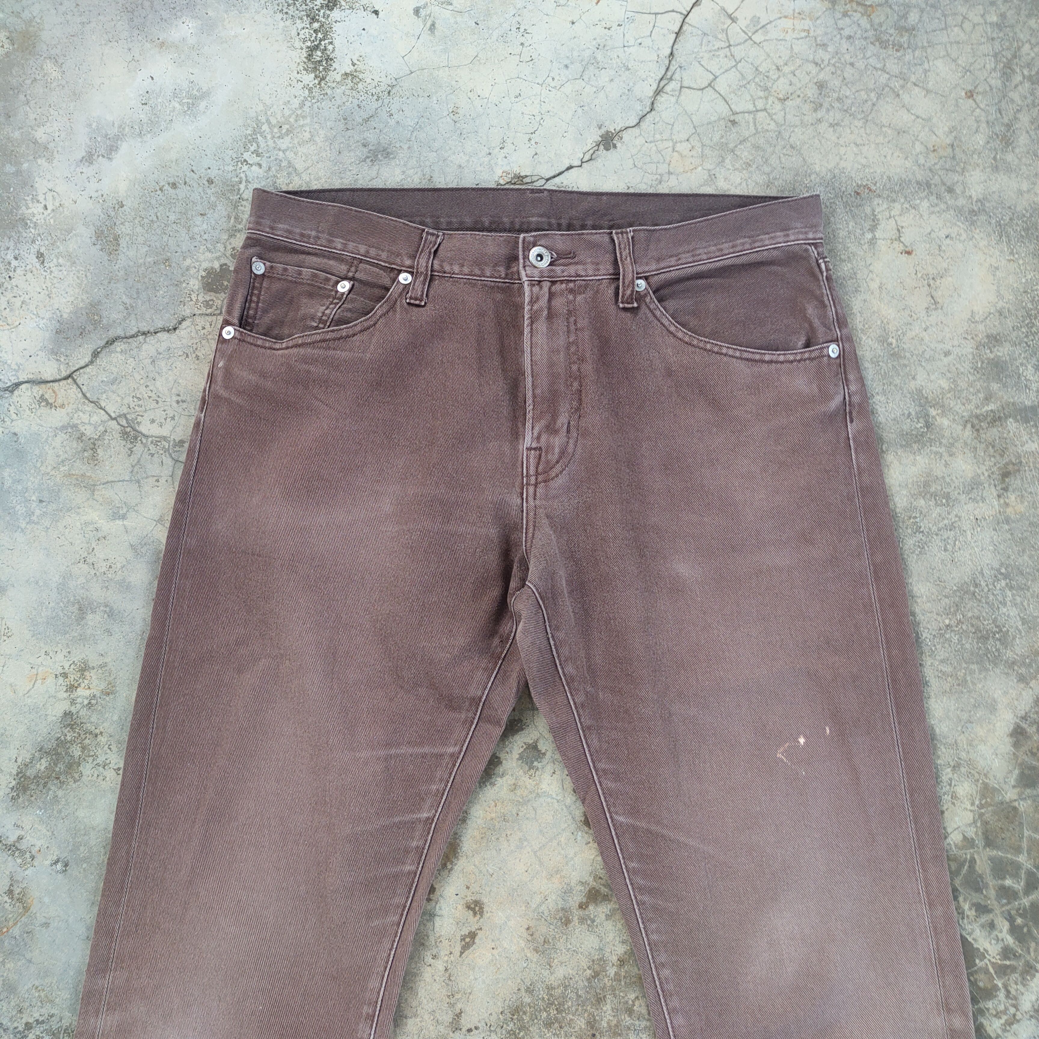 Japanese Brand VINTAGE SLIM FIT JAPANESE FADED BROWN DISTRESSED JEAN PANTS Size US 34 / EU 50 - 2 Thumbnail