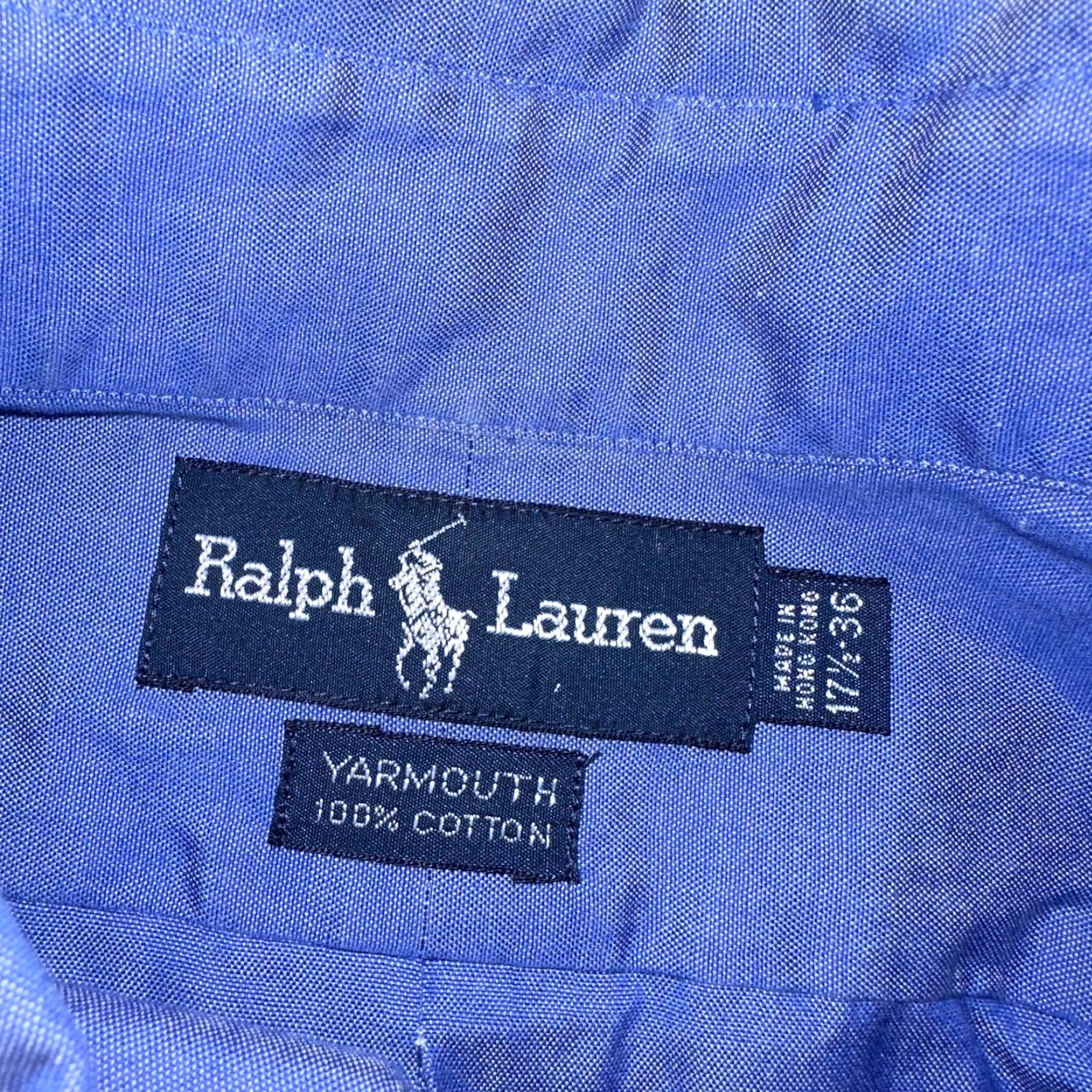 Polo Ralph Lauren Ralph Lauren Shirt Mens 17.5 Long Sleeve Button Up Pony Yarmouth Cotton Blue Knit Check Button-Up Mens Regular Collar Polo Ralph Lauren Size US XXL / EU 58 / 5 - 6 Thumbnail