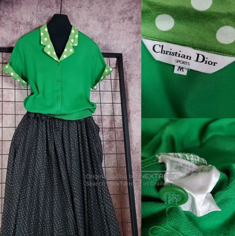 Dior Dior Green Polka Dot Women's T. Size M / US 6-8 / IT 42-44 - 1 Thumbnail
