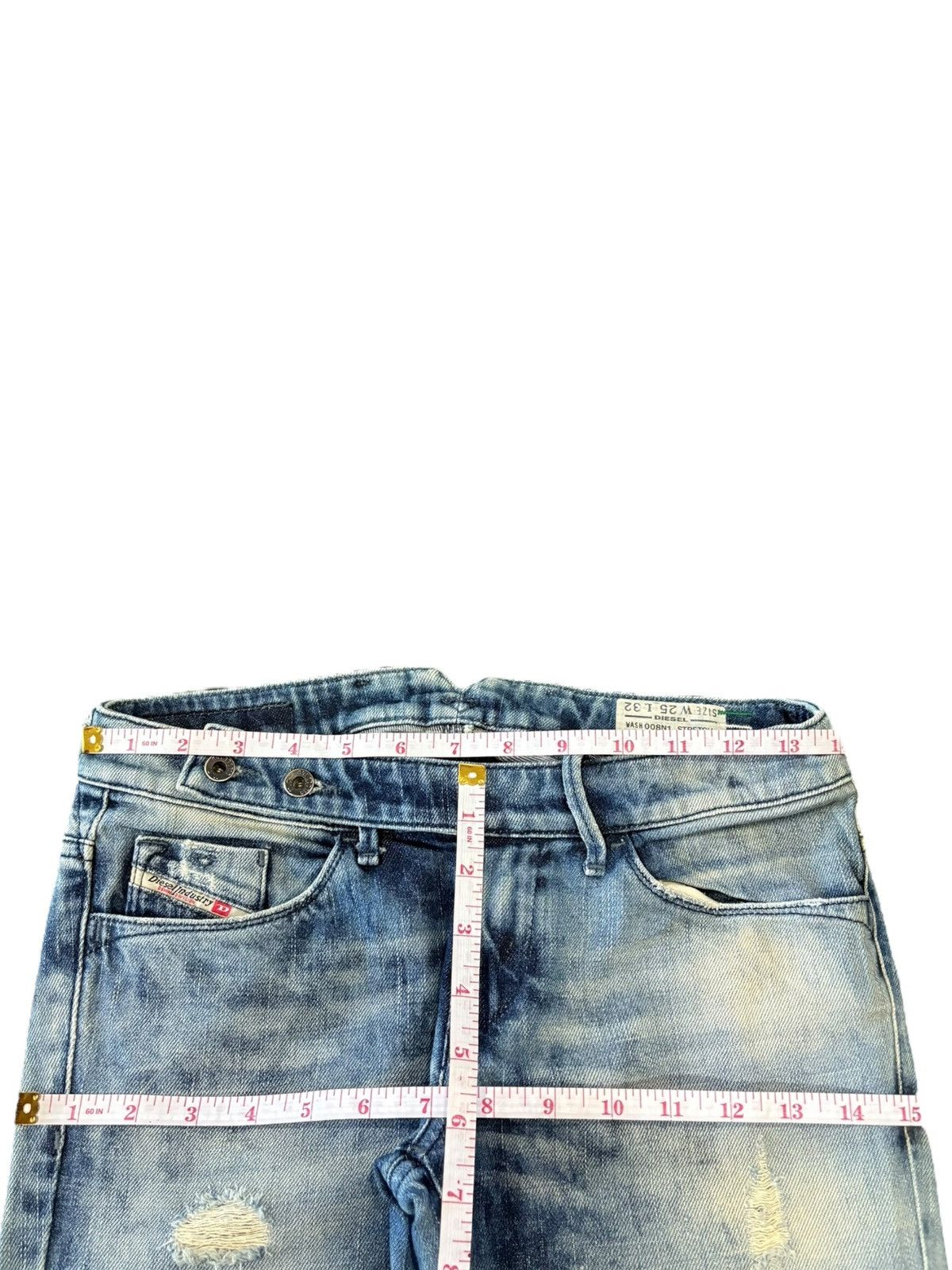 Diesel Vintage Italy Diesel Cherick Bleached Distressed Jeans Size 28" / US 6 / IT 42 - 11 Thumbnail
