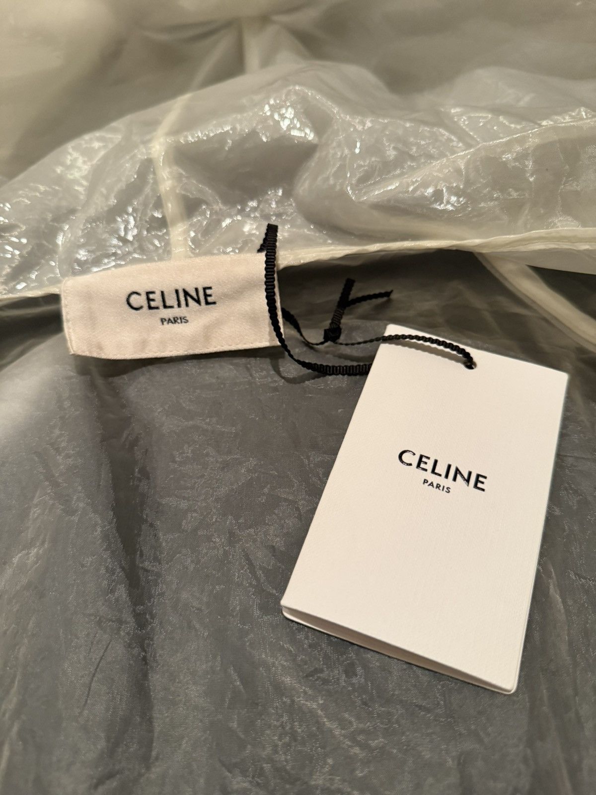 Celine SS22 Rare Celine logo hoodie rain jacket 48 BNWT Size US M / EU 48-50 / 2 - 19 Thumbnail