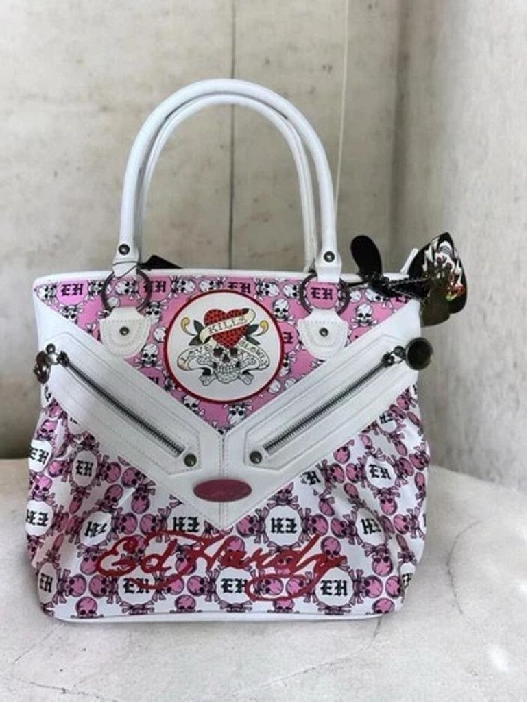 Ed Hardy E Hardy Love Kills Slowly Skull Tatoos Shoulder Tato Bag M Size ONE SIZE - 10 Thumbnail