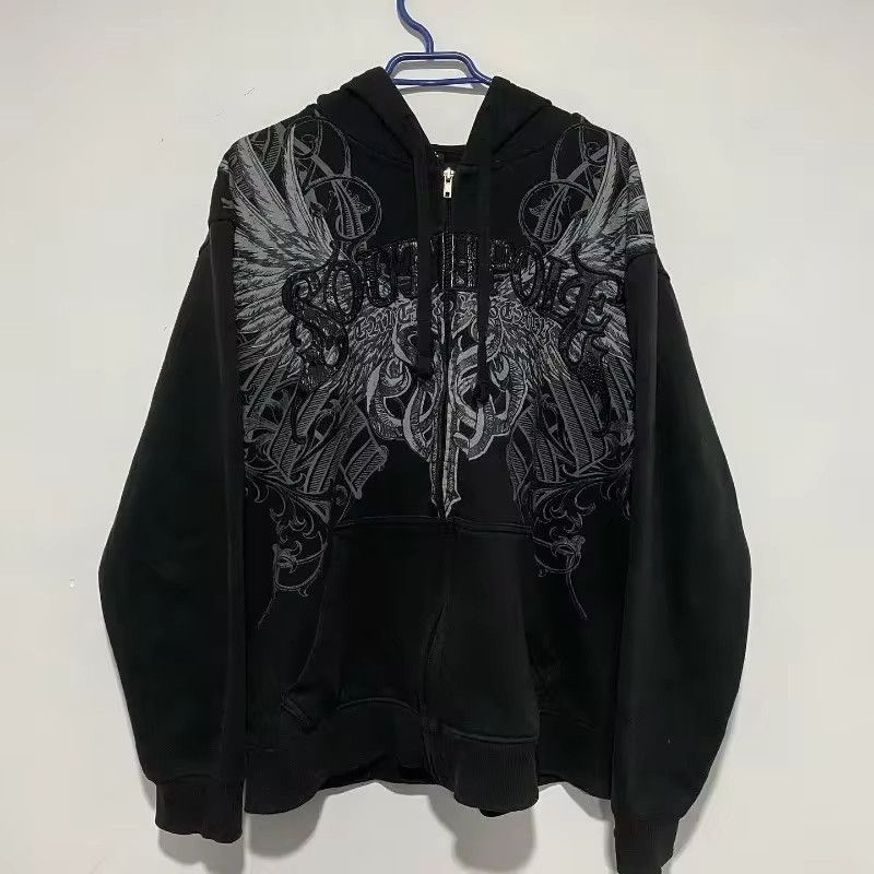 トップス punkandyo P&Y BLACK ZIP HOODIE M P&Y BLACK ZIP HOODIE – PUNKANDYO