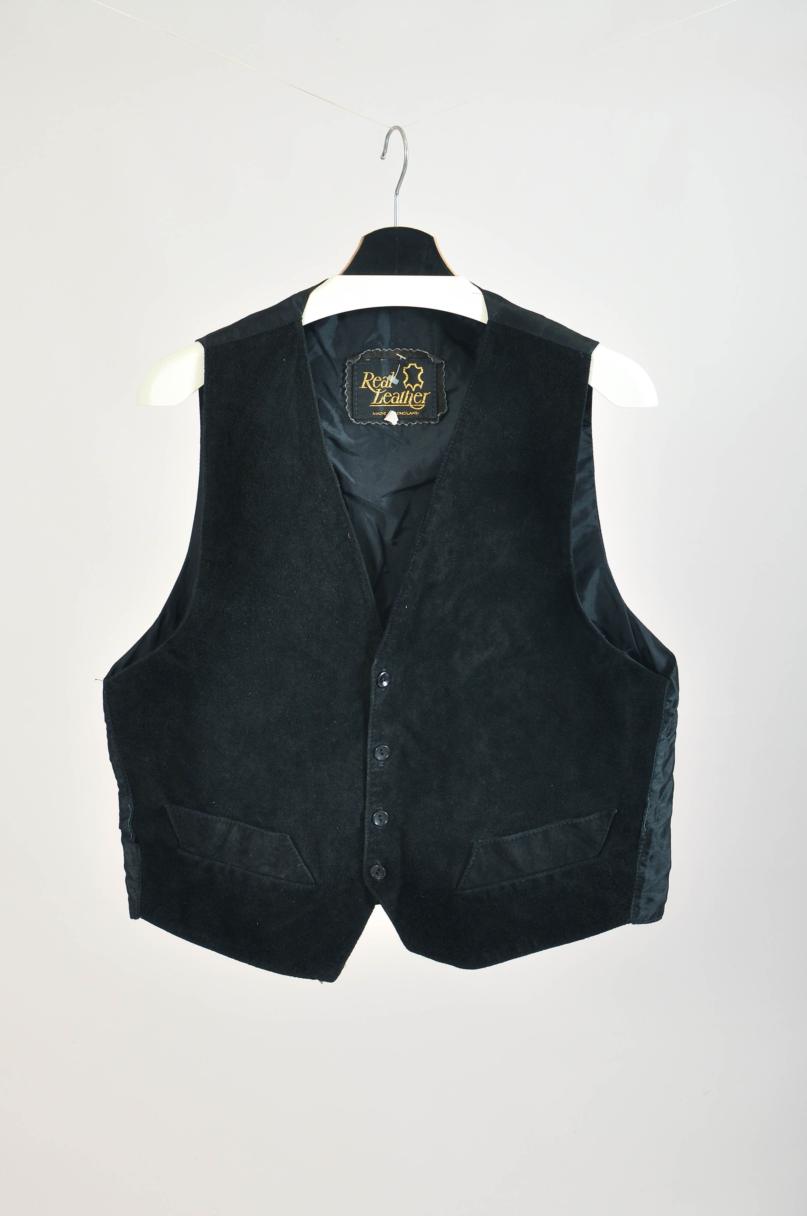 Other Black suede leather vest Size 40R - 1 Thumbnail