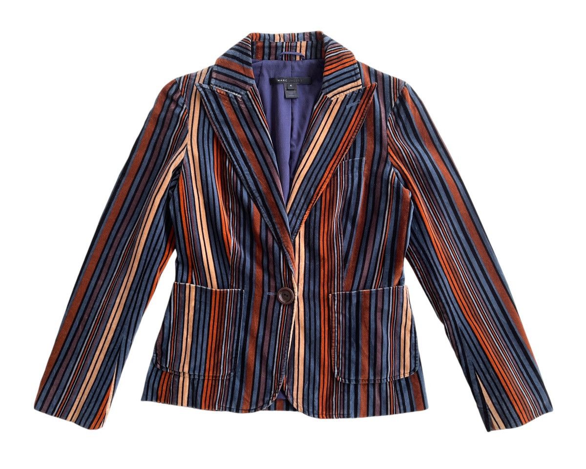 Marc Jacobs Marc Jacobs Rainbow Stripe Velvet Coat Size S / US 4 / IT 40 - 3 Thumbnail
