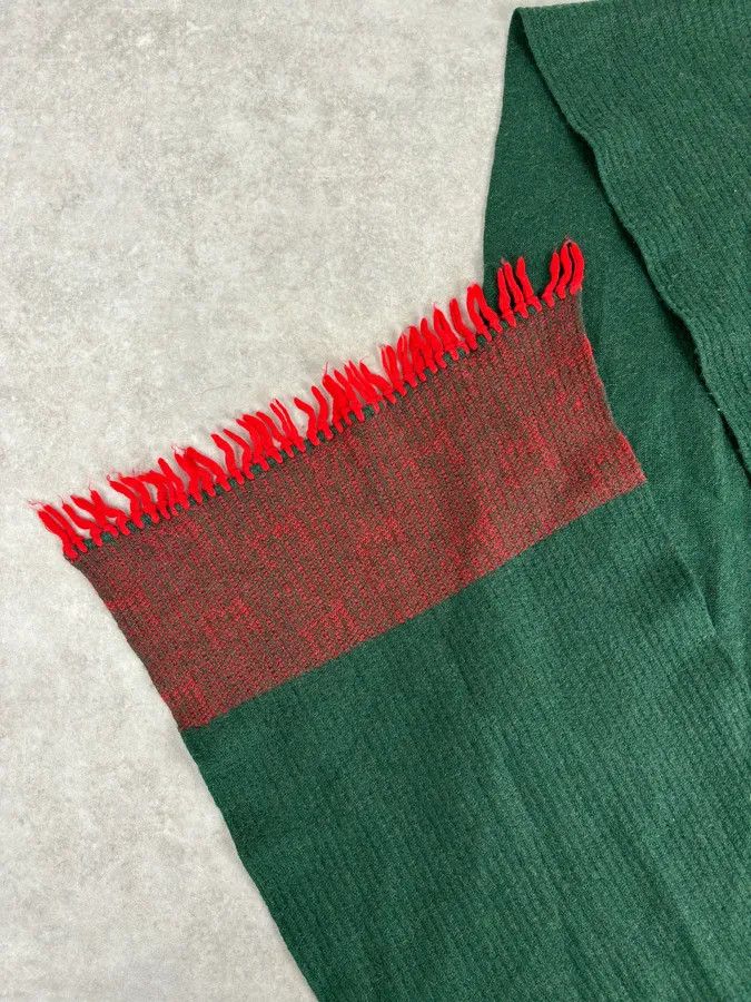 Givenchy 1990s Givenchy Green & Red Cashmere Abstract Scarf Size ONE SIZE - 7 Thumbnail