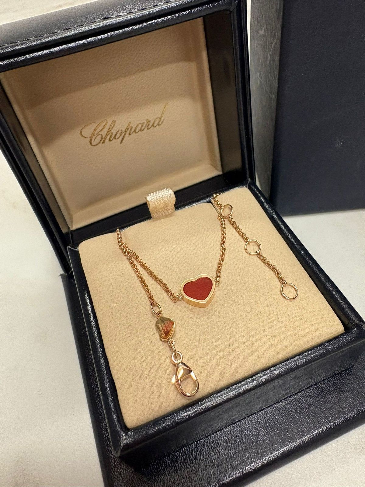 Chopard Chopard Happy Hearts Bracelet in rose gold with carnelian Size ONE SIZE - 1 Thumbnail