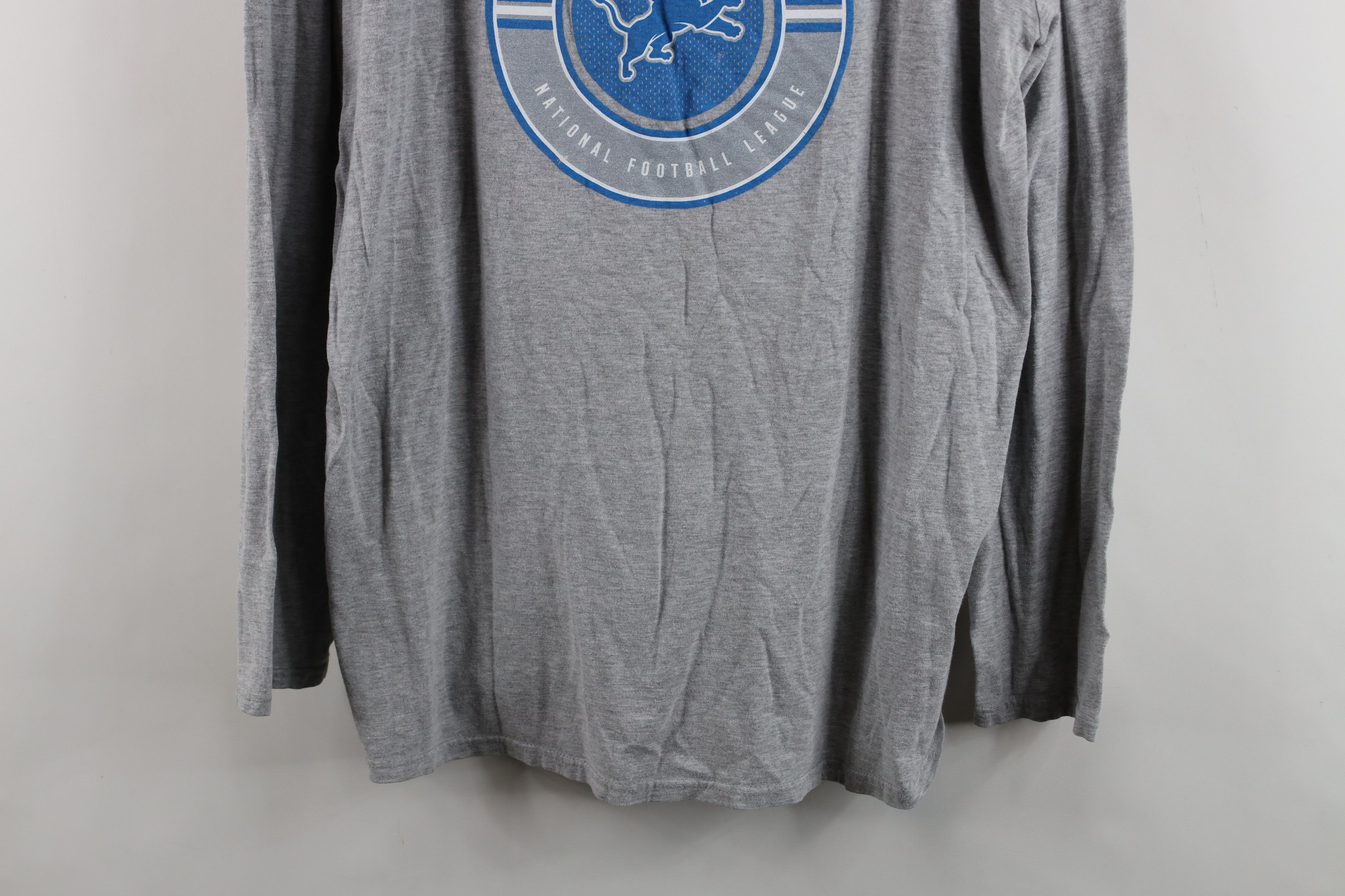 Vintage Y2K NFL Lions Football Long Sleeve T-Shirt Heather Gray Size US XL / EU 56 / 4 - 3 Thumbnail