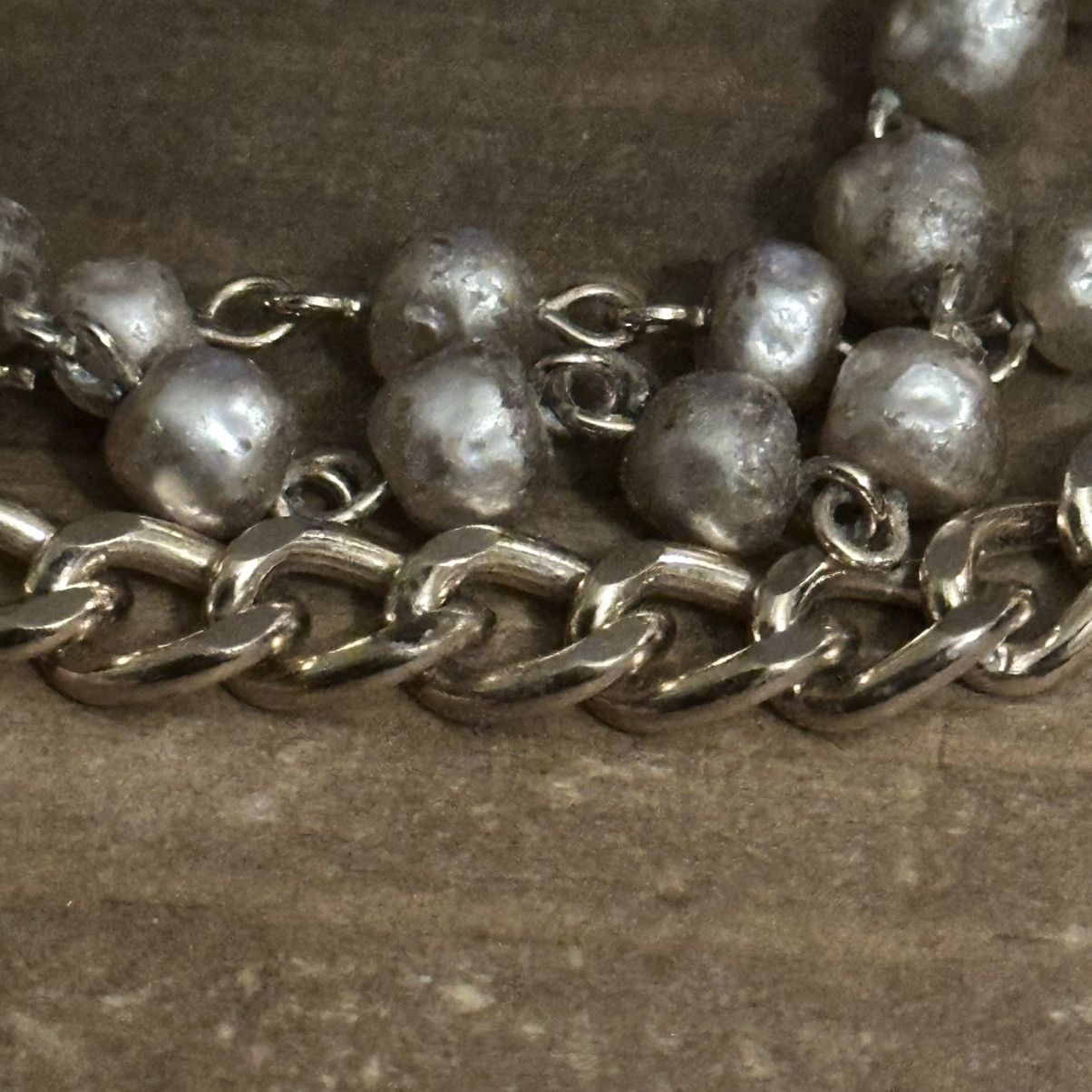 Vintage Vintage multi strand pearl and chain bracelet w/Eileen charm Size ONE SIZE - 5 Thumbnail