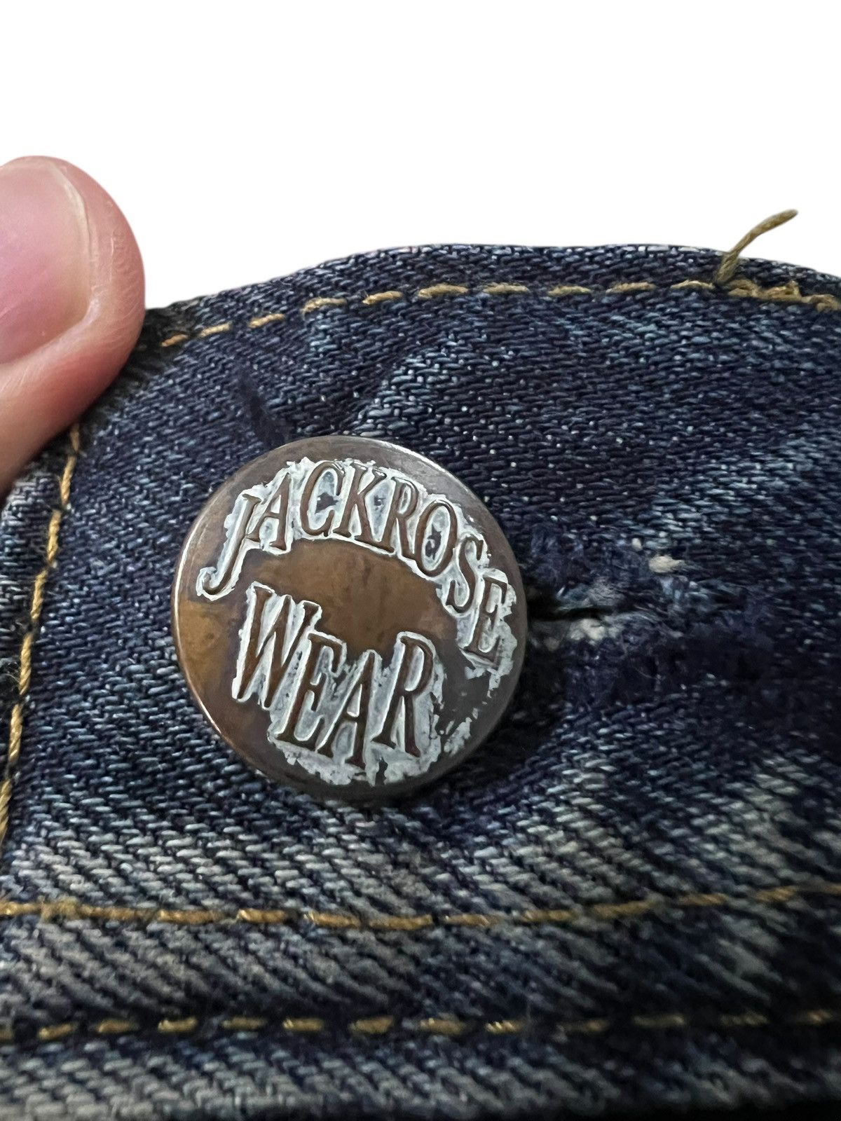 Japanese Brand 💥Flare💥Vintage Jack Rose Distress Patchwork Jean Size US 33 - 10 Thumbnail