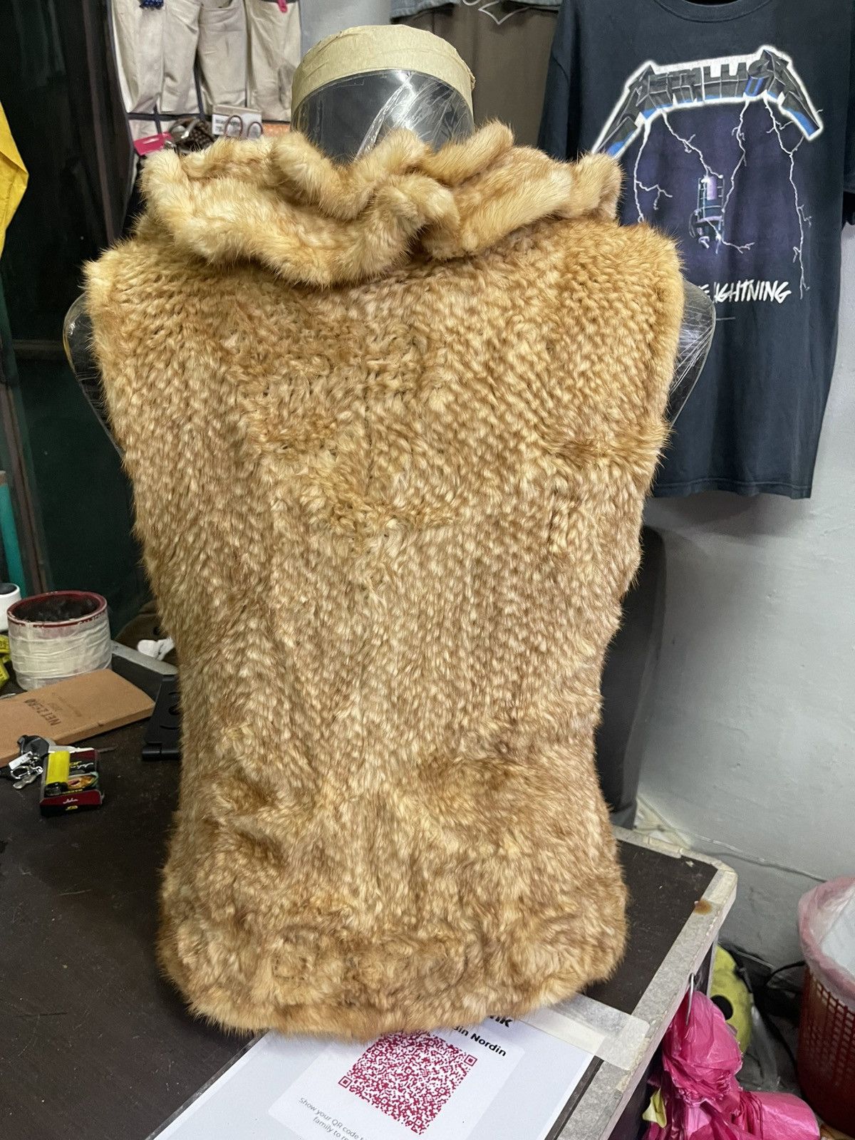 Vera Pelle Rare luxury style MINK FUR ROSES VEST Size 46L - 21 Thumbnail