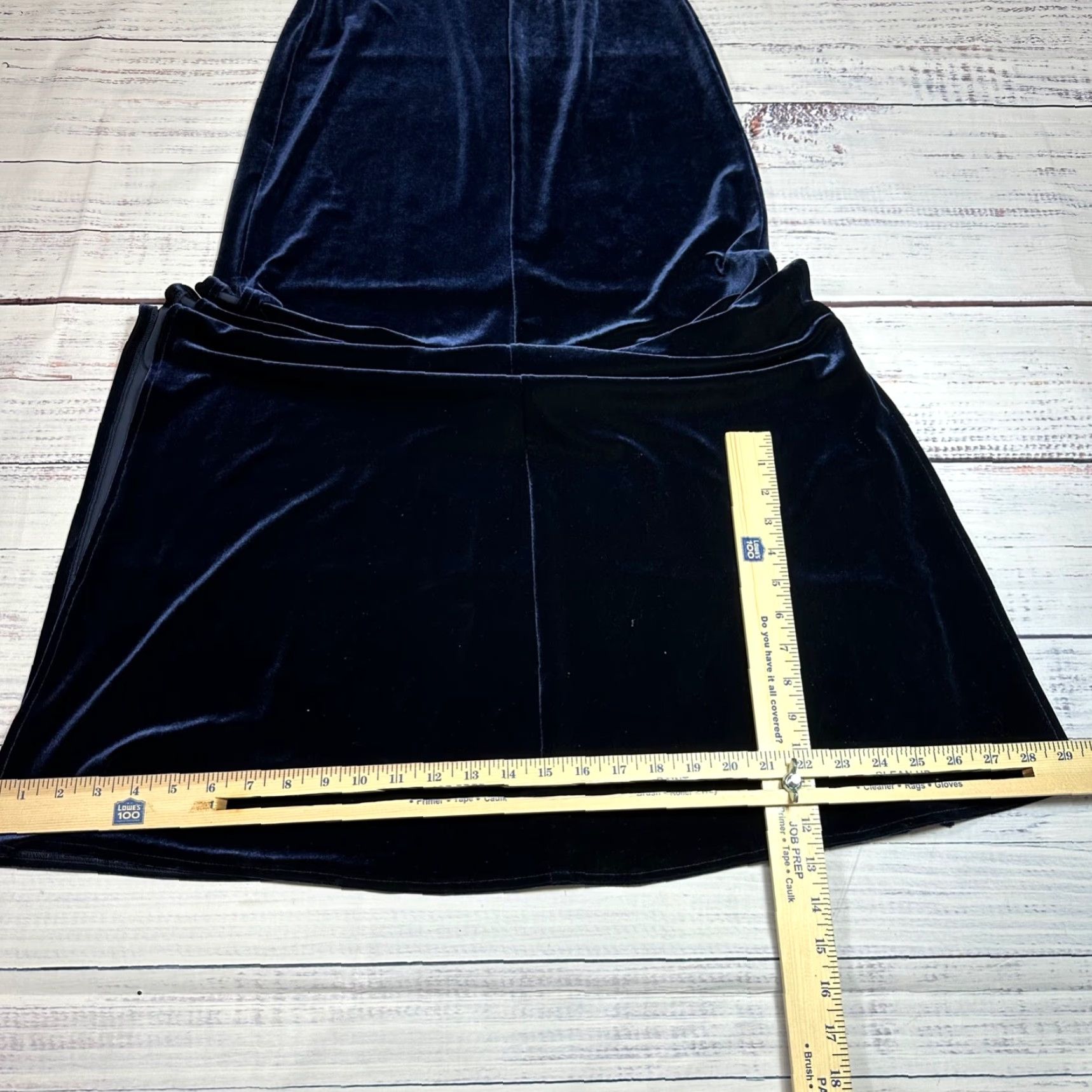 Velour Niki Livas Sleeveless Velour Long Dress Sz 8 Blue Draped Cutout Neck Maxi Dress Womens Velvet Niki by Niki Livas Size M / US 6-8 / IT 42-44 - 5 Thumbnail
