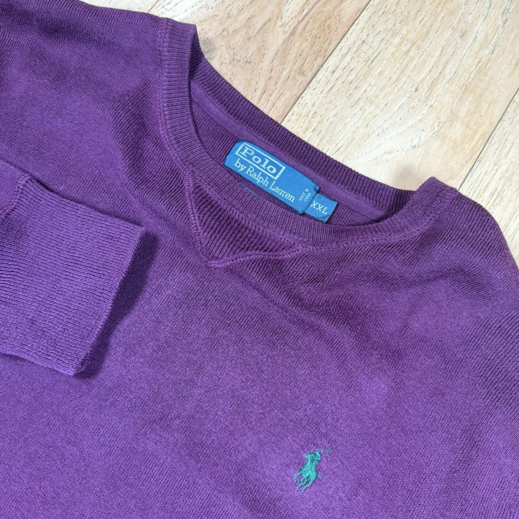 Ralph Lauren Ralph Lauren Sweatshirt? No: Polo Ralph Lauren Crewneck Sweater Mens 2XL Beige Pullover Cinched Waist Maroon Red 90s? Size US XXL / EU 58 / 5 - 2 Thumbnail