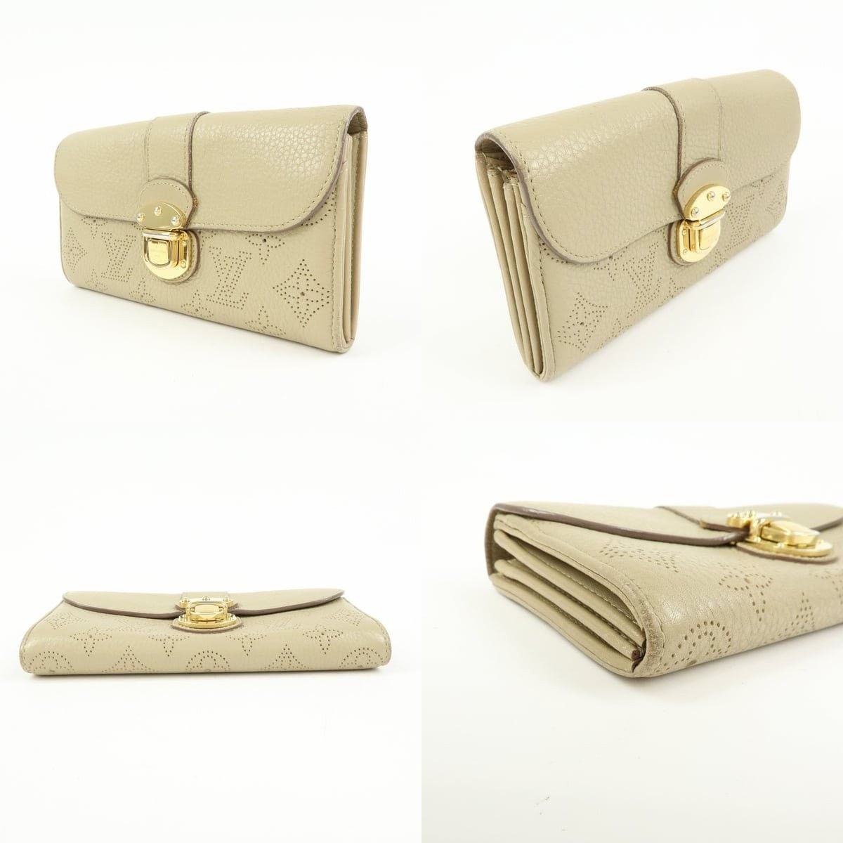 Louis Vuitton Louis Vuitton Mahina Portefeuille Iris Wallet Calfskin Beige Size ONE SIZE - 3 Thumbnail