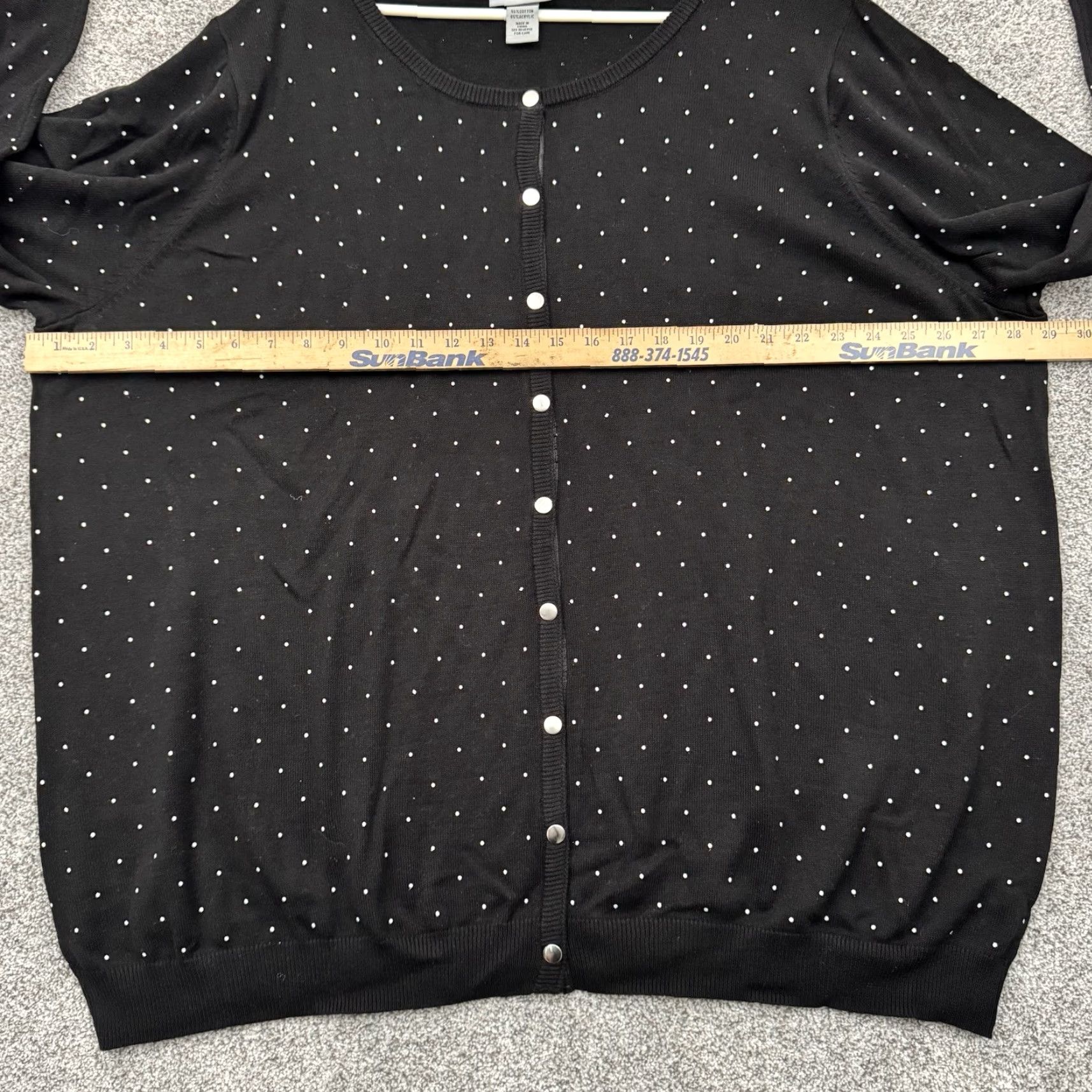 Vintage Catherines Cardigan Womens 2X Plus Rhinestones Embellished 2010s Layering Cozy Knit Sweater Black Size XXL / US 16-18 / IT 52-54 - 4 Thumbnail