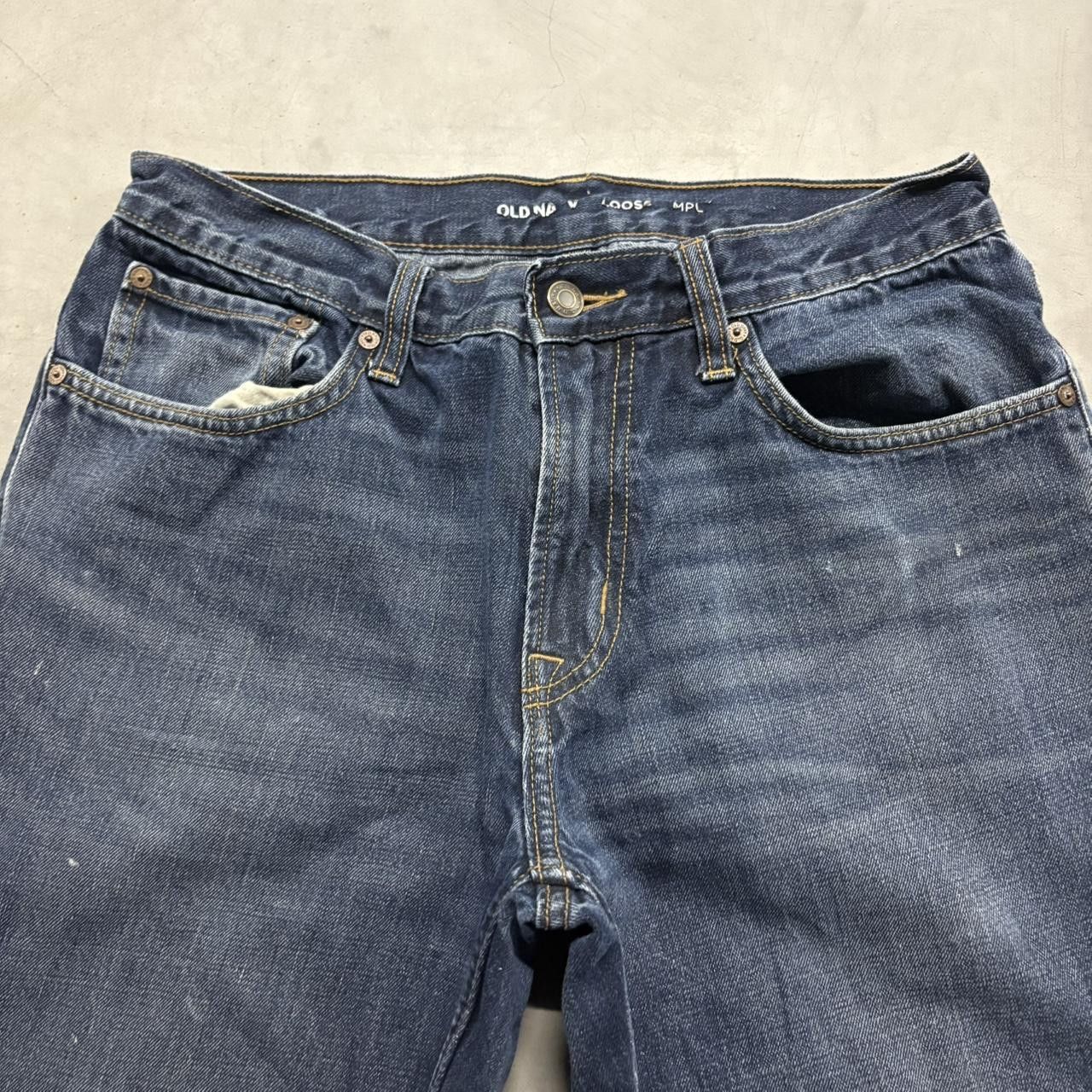 Old Navy Crazy Vintage Y2K/2000s Baggy Loose Old Navy Dark Blue Wash Skater Denim Jeans! Size US 32 / EU 48 - 2 Thumbnail