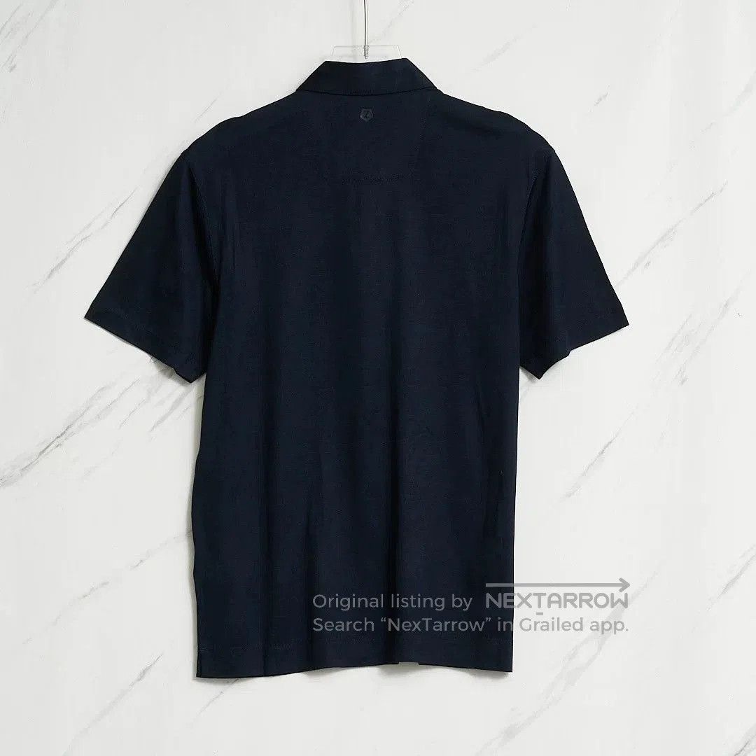 Ermenegildo Zegna ZEGNA Men's Navy Jacquard Polo Shirt. Size US M / EU 48-50 / 2 - 5 Thumbnail
