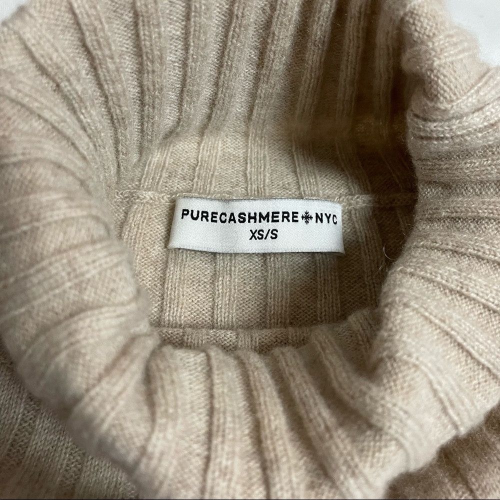 Other Purecashmere NYC Turtleneck Rib Sweater Oatmeal Cashmere Si Size S / US 4 / IT 40 - 7 Thumbnail