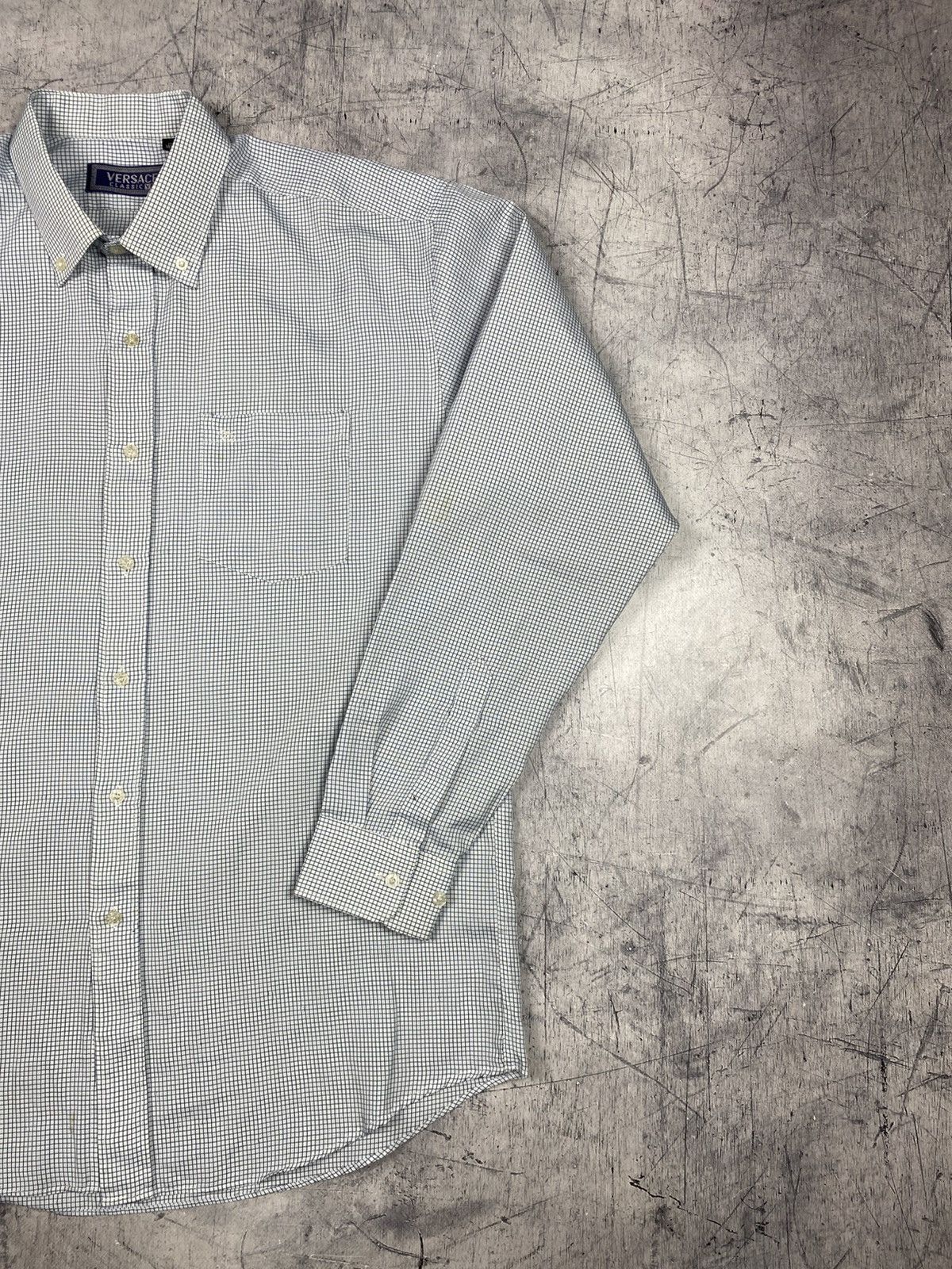 Versace Vintage Versace Classic V2 Micro Check Button Down Shirt Size US XL / EU 56 / 4 - 5 Thumbnail