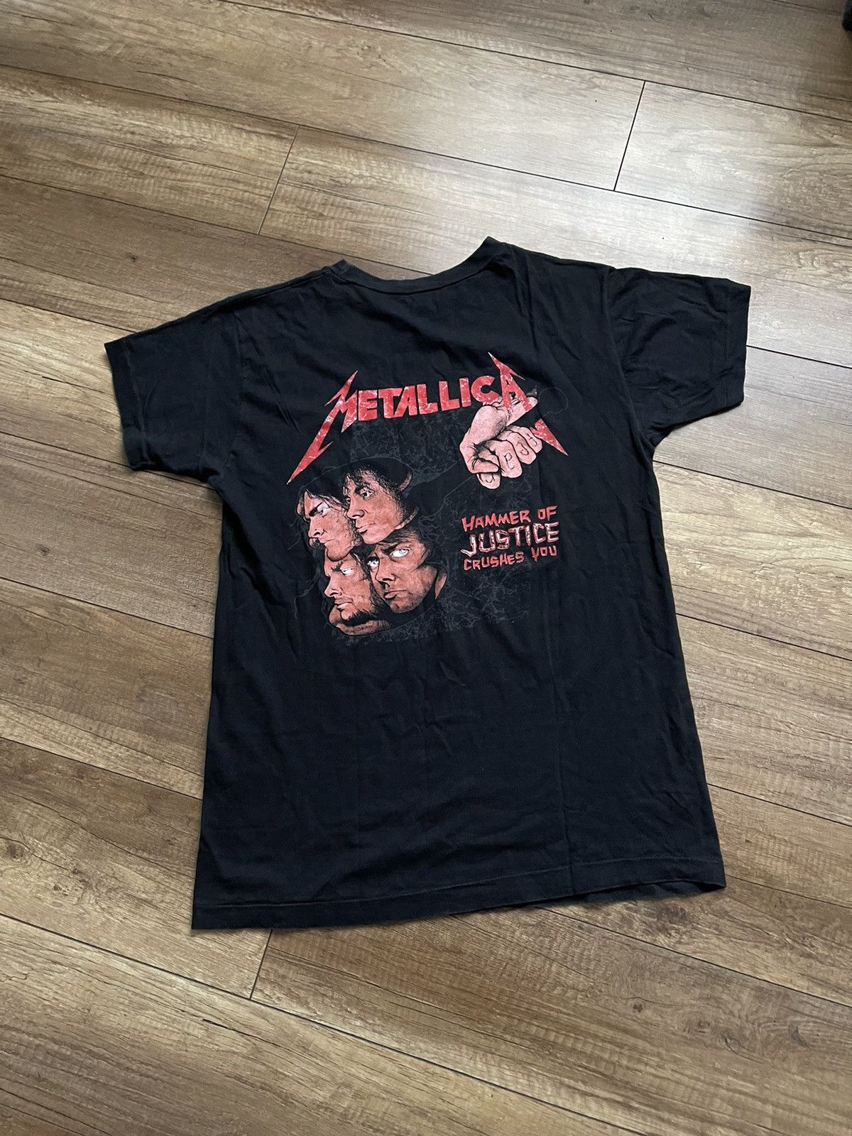 Band Tees 1988 Metallica Damaged Justice Hammer Vintage Band T-Shirt Size US L / EU 52-54 / 3 - 13 Thumbnail