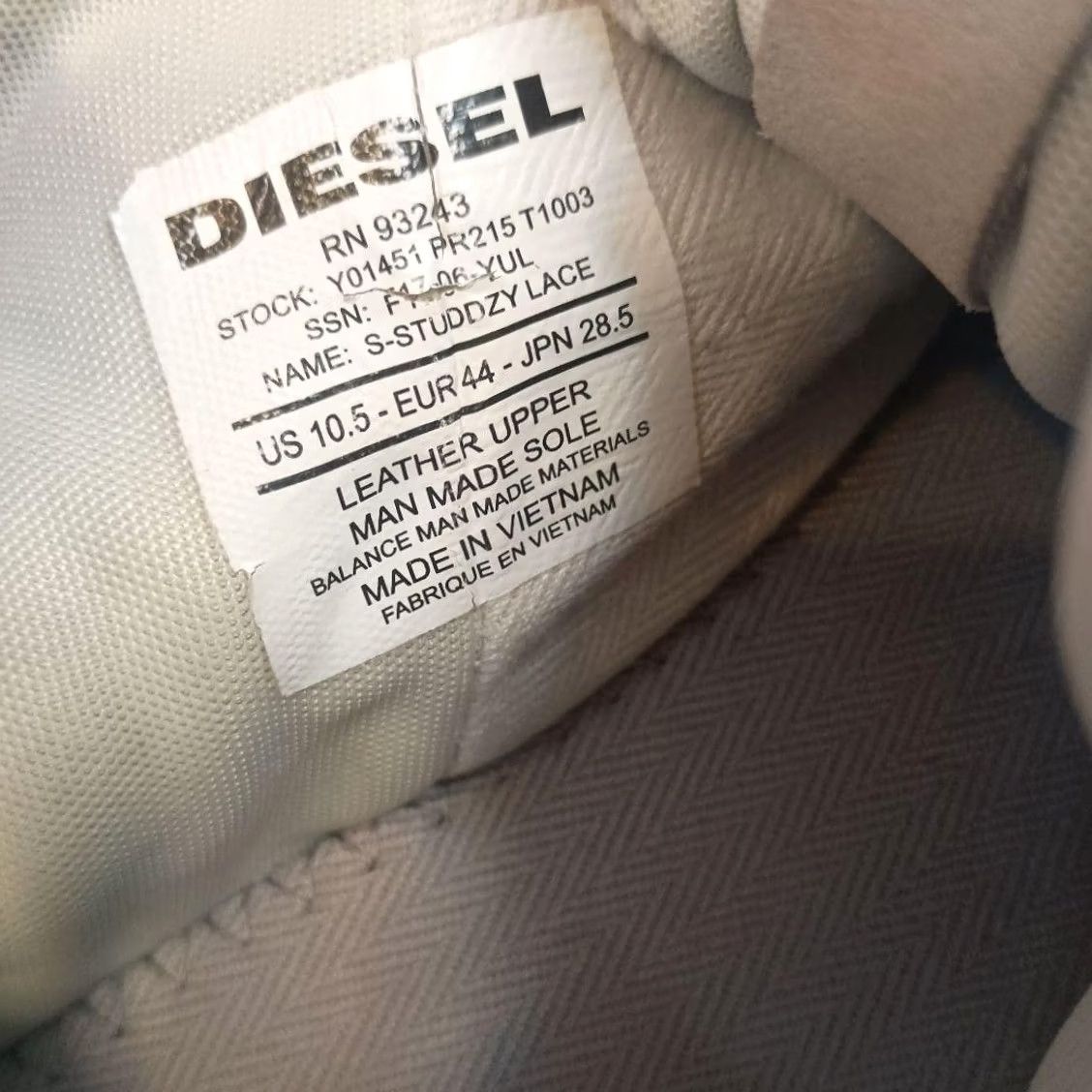 Diesel Diesel Men 10.5US White Leather Sneakers Home cleaned Vintage Luxury Casual ITA Size US 11 / EU 44 - 8 Thumbnail