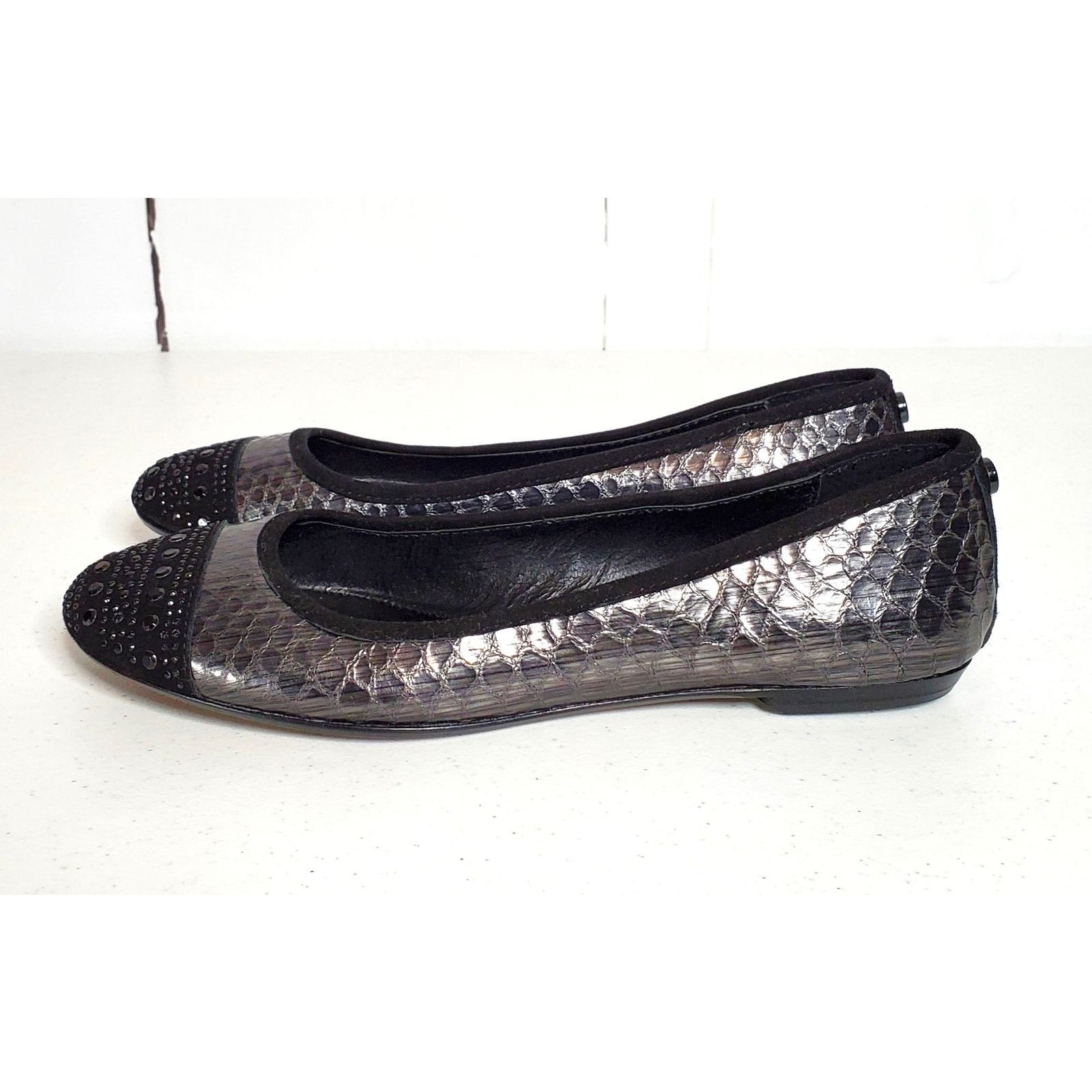 Donald Pliner Donald J Pliner Great Snakeskin Cap-Toe Ballet Flats 7 Size US 7 / IT 37 - 8 Thumbnail