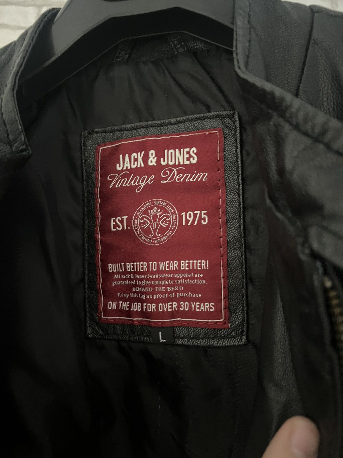 Jack & Jones Goat skin leather jacket Size US L / EU 52-54 / 3 - 4 Thumbnail
