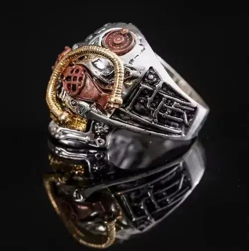 Other New hot selling machine gold skull head men's ring Size ONE SIZE - 4 Thumbnail