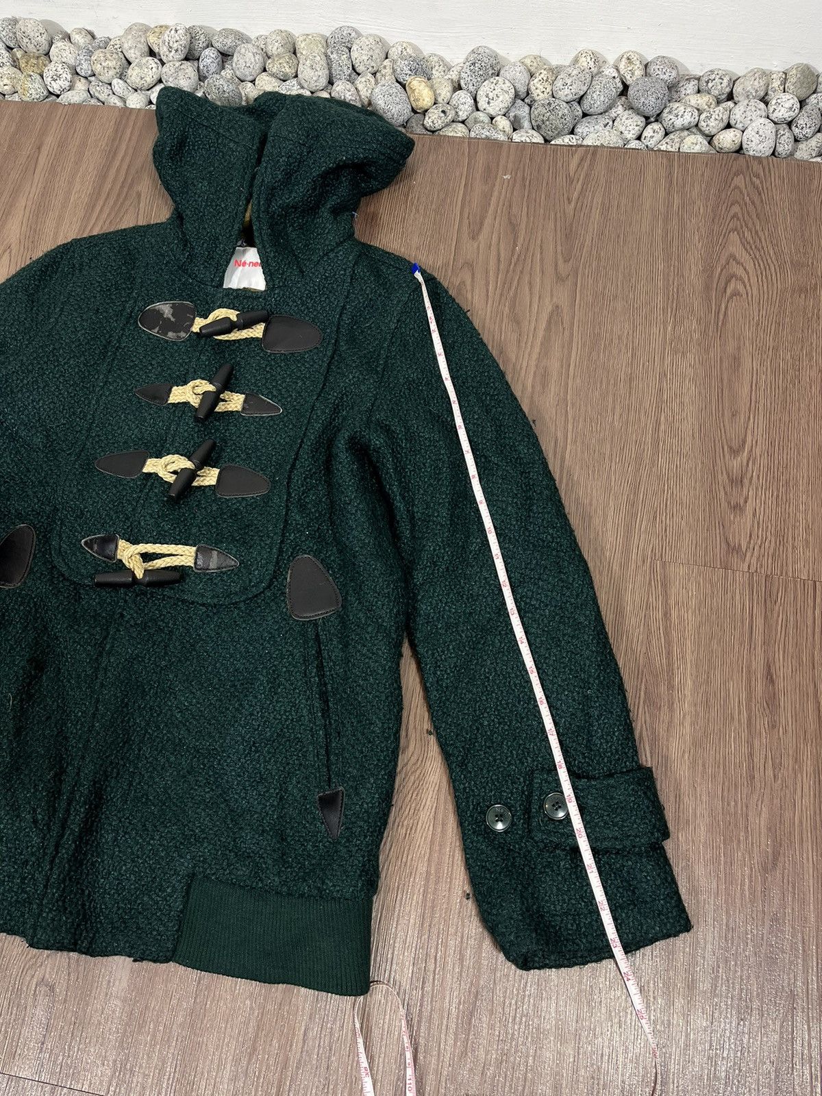 Issey Miyake × Ne-Net Ne-Net Green Wool Duffle Coat Size US L / EU 52-54 / 3 - 14 Thumbnail