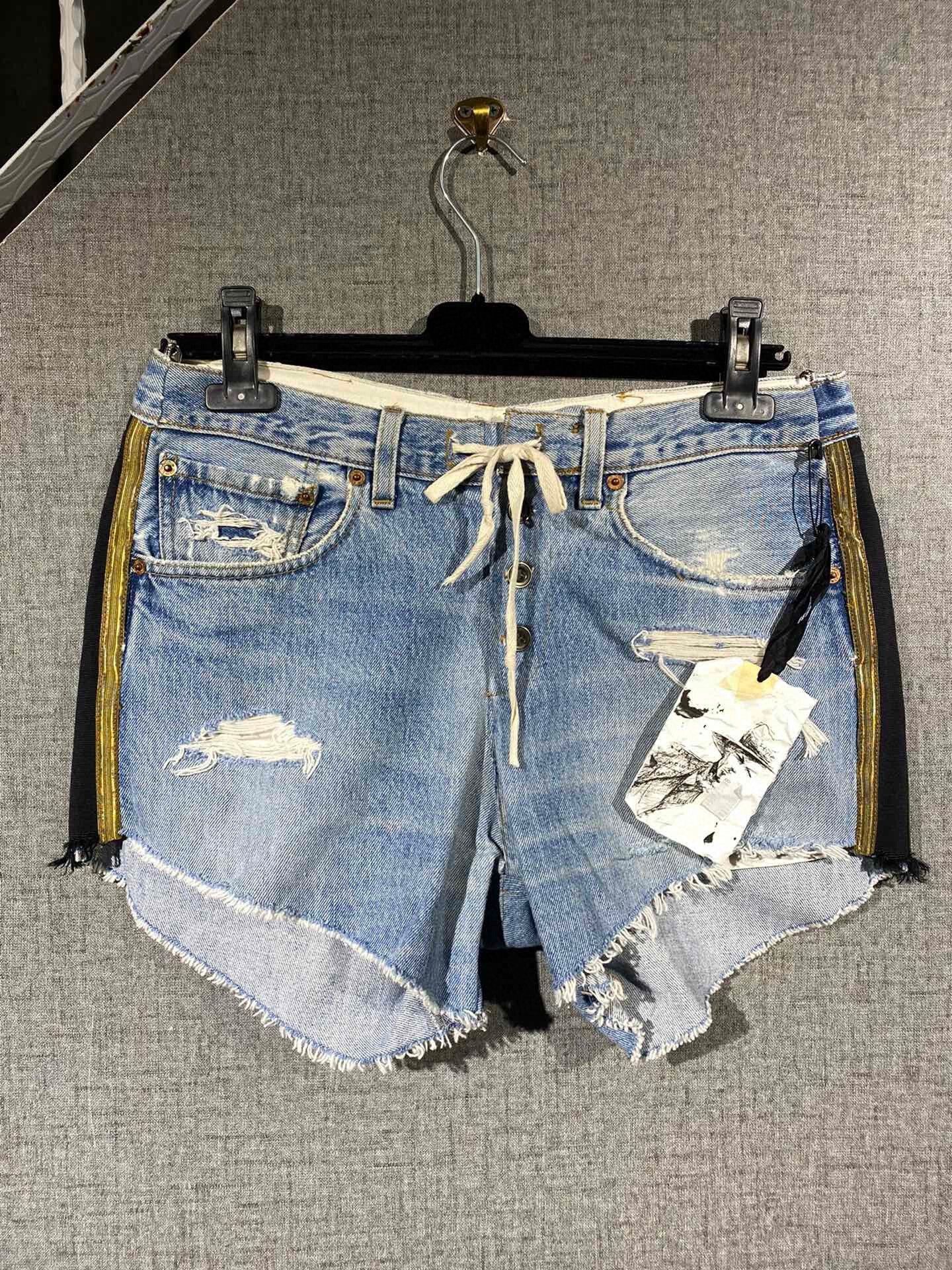 Greg Lauren greg lauren blue denim shorts for women Size 22" - 1 Thumbnail