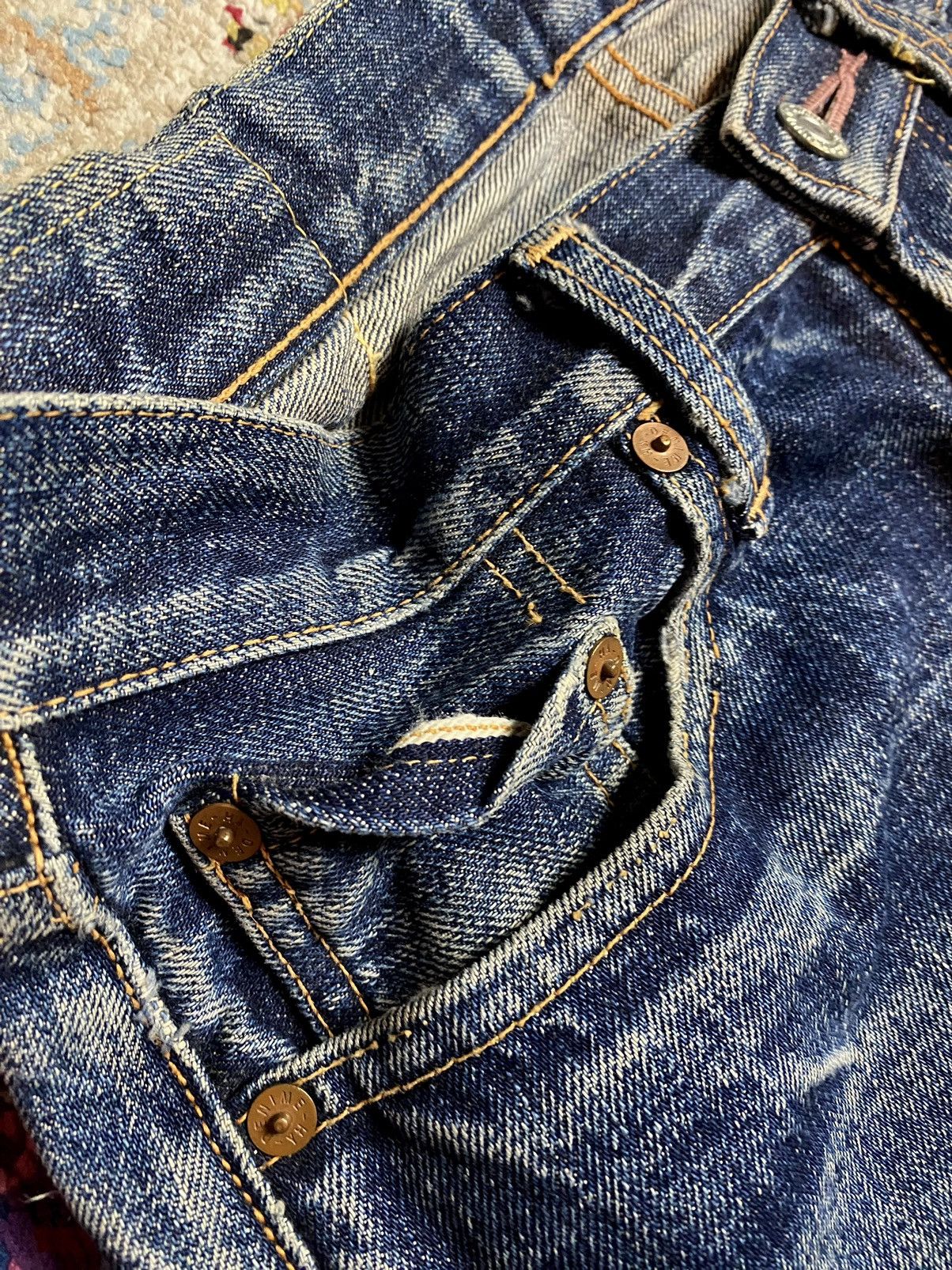 Denime × Vintage 90s Denime Orizzonti WWII 501 Style Hidden Rivette Jeans Size US 28 / EU 44 - 8 Thumbnail