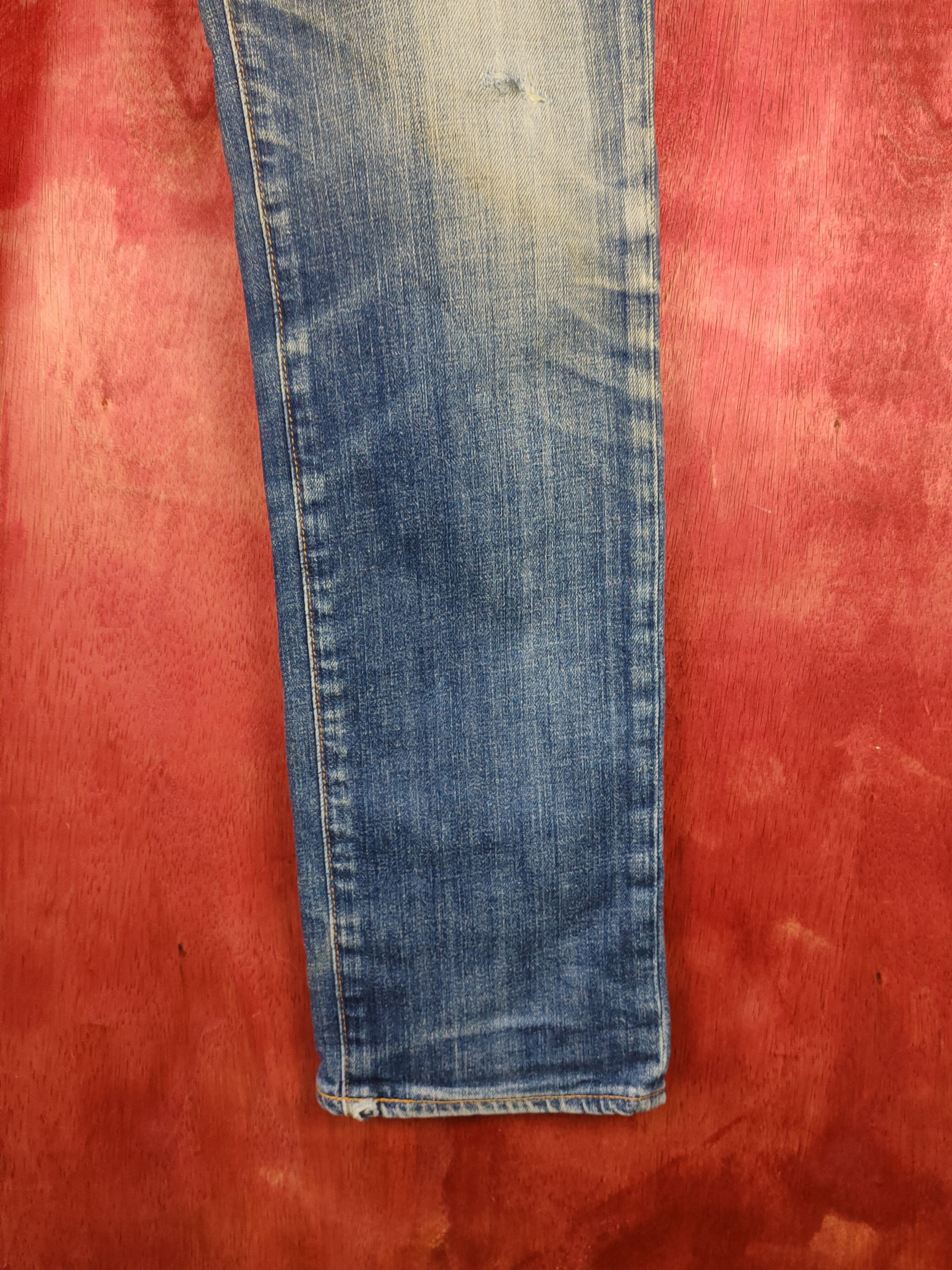 Japanese Brand Levi's Blue Faded Distressed Ripped Skinny Jeans #S1832 Size US 33 - 6 Thumbnail