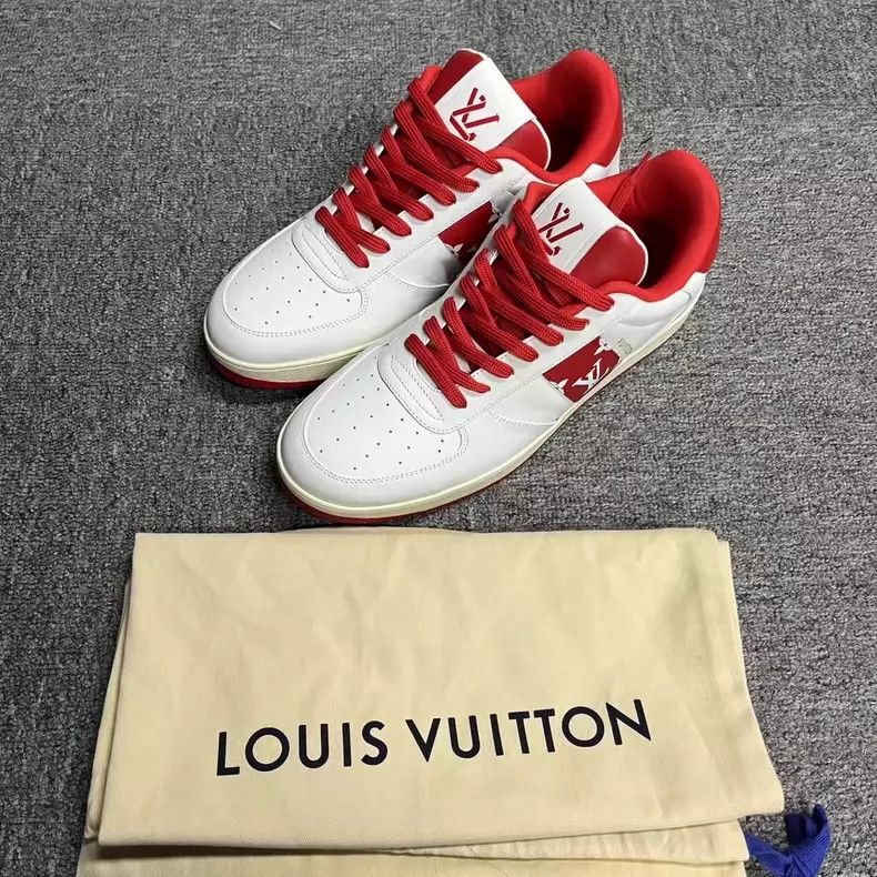 Louis Vuitton louis vuitton white red low-top fashion sneakers-dmc Size US 6.5 / EU 39-40 - 1 Thumbnail