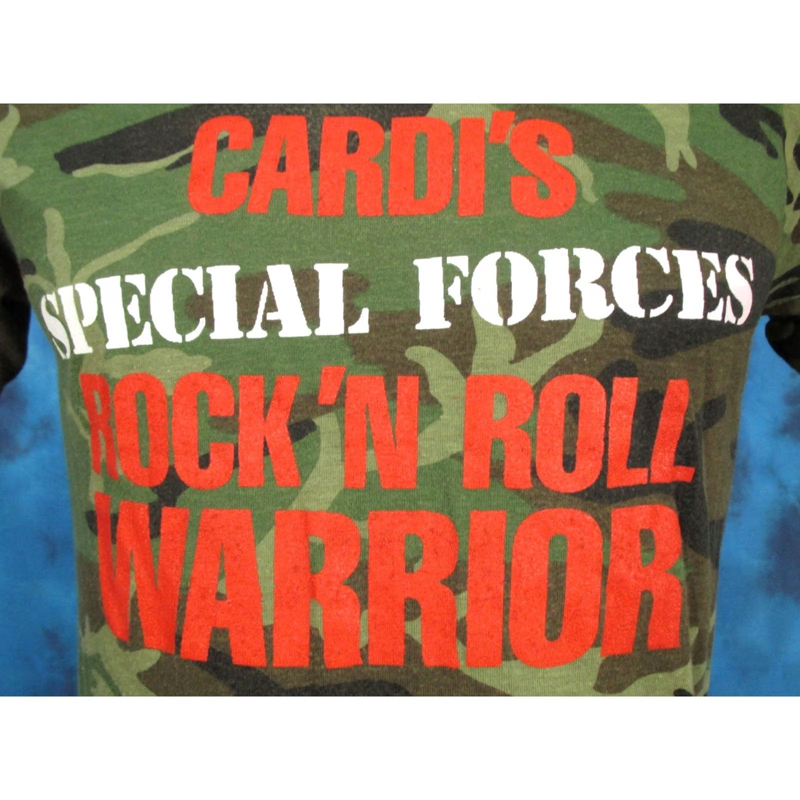 Vintage vtg 80s SPECIAL FORCES ROCK & ROLL WARRIOR CAMOUFLAGE T-Shirt S camo army thin shirt Mens Size US S / EU 44-46 / 1 - 4 Thumbnail