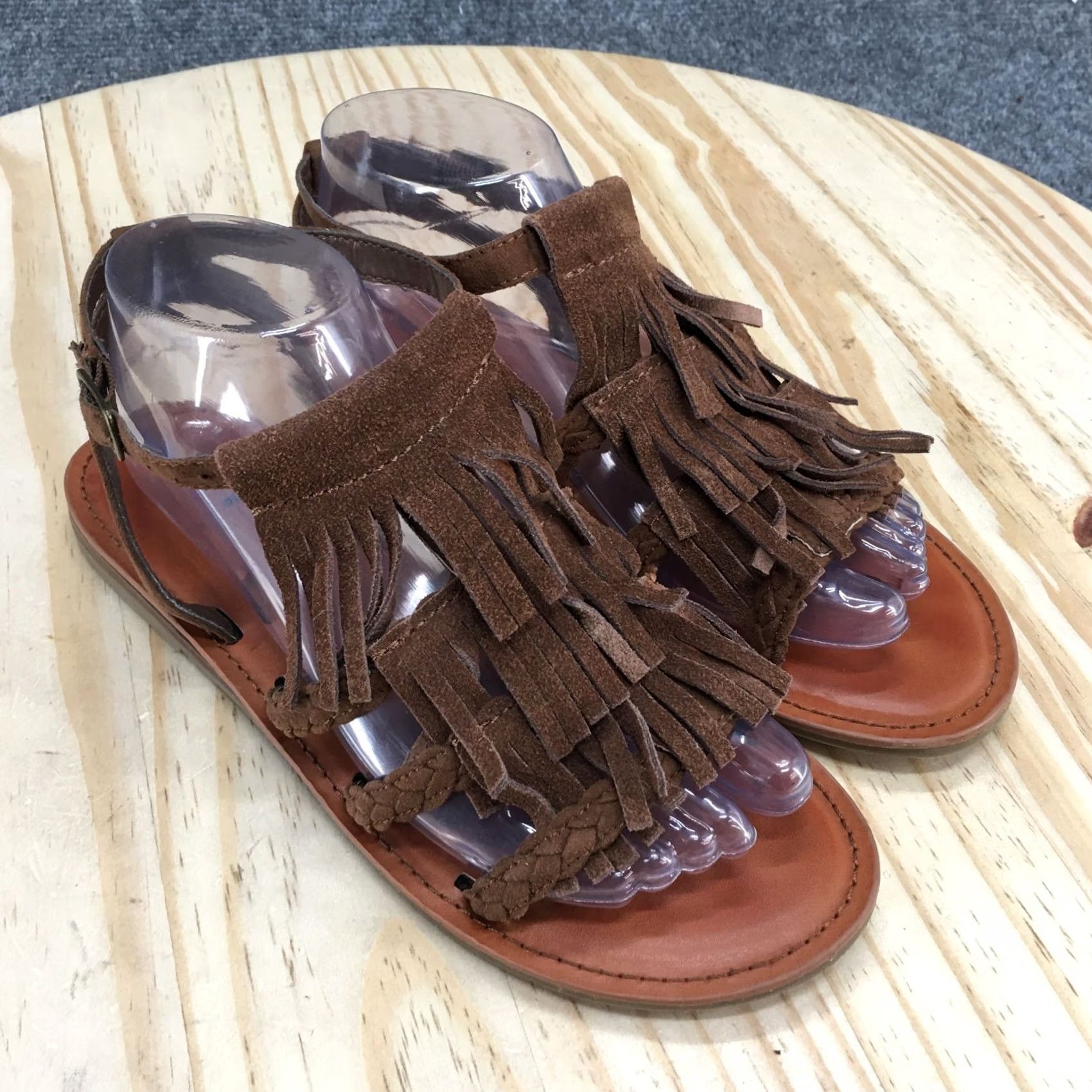 American Eagle Outfitters American Eagle Outfitters Sandals Gladiator Womens 8 Fringe Strappy Brown Flats Size US 8 / IT 38 - 3 Thumbnail