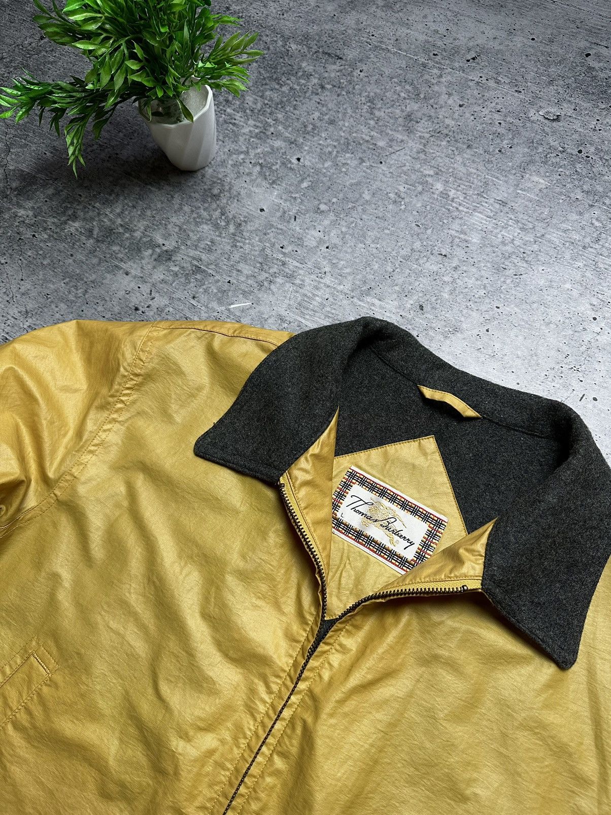 Other Vintage Thomas Burberry Gold Nylon Wool Coach Jacket Size L / US 10 / IT 46 - 4 Thumbnail