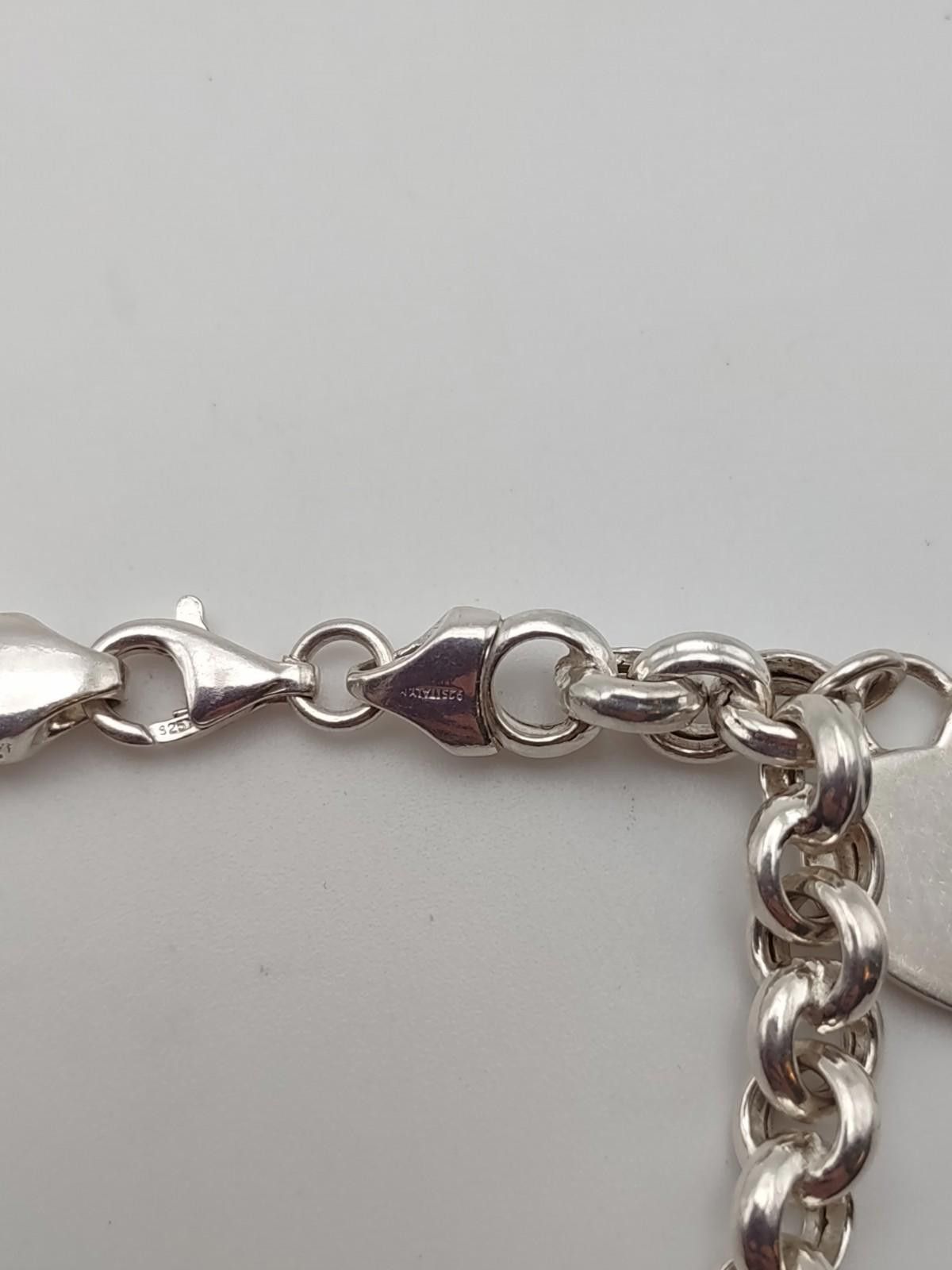 Other Italian Sterling Silver 925 Heart Charm Bracelet 20.1g Size ONE SIZE - 4 Thumbnail