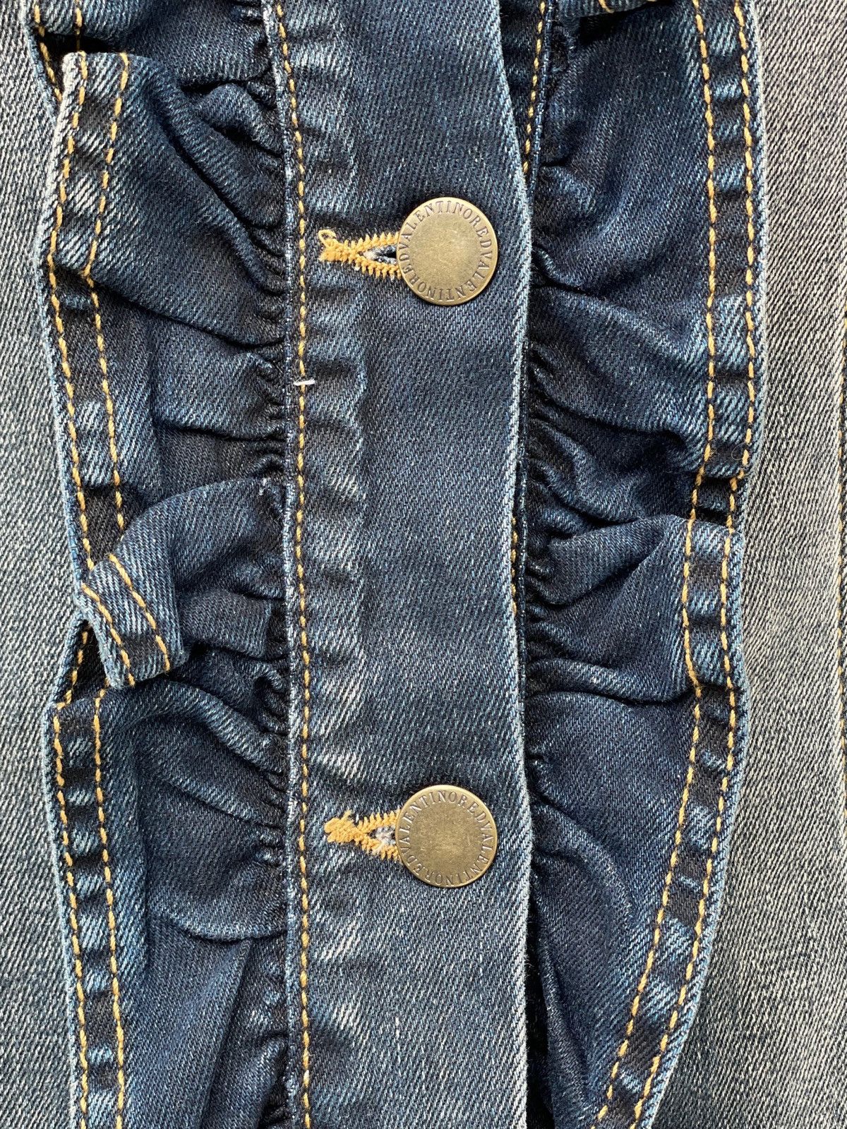 Red Valentino Ruffle Denim Jacket