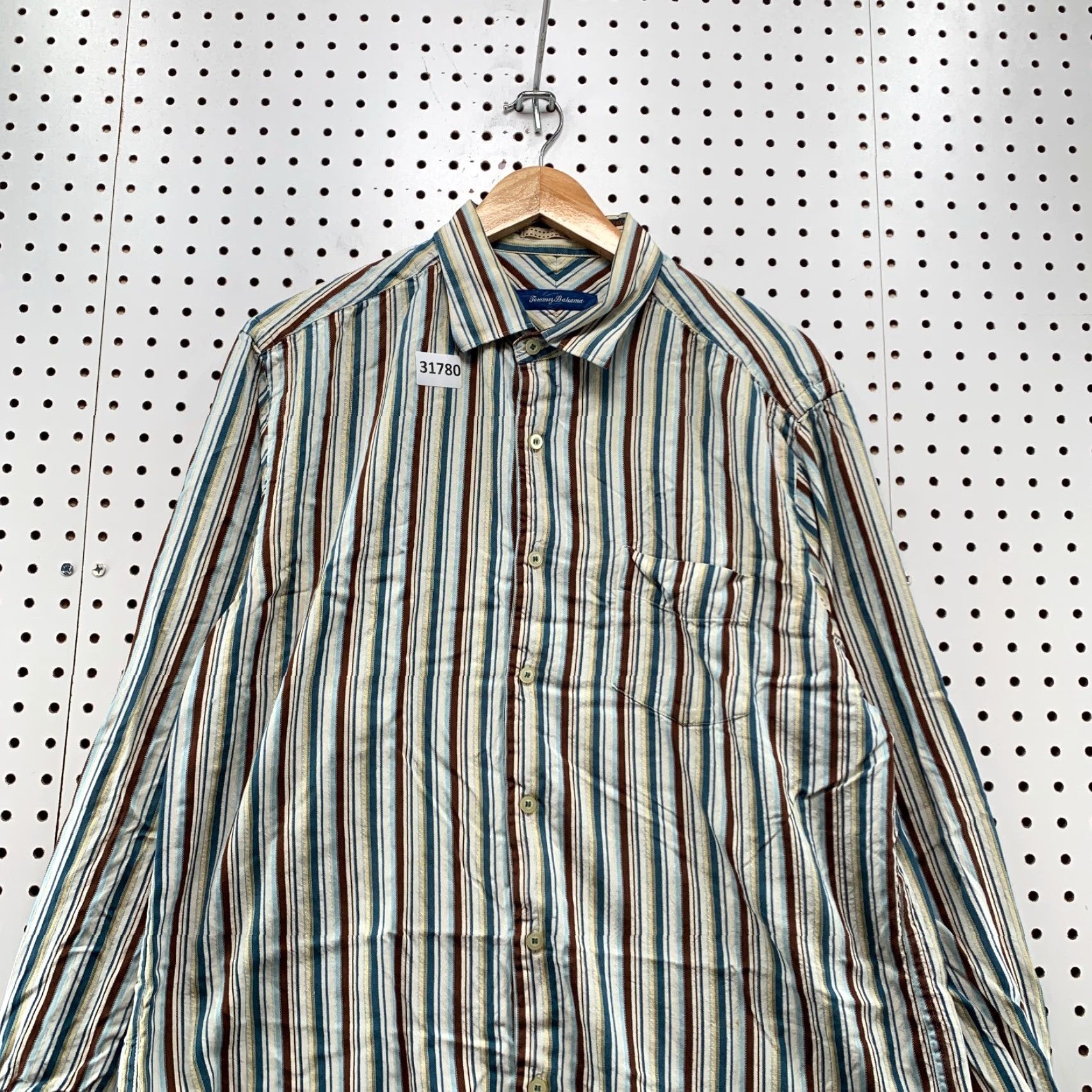 Tommy Bahama Tommy Bahama Button-Up Shirt Mens Large Silk Striped Casual 100% Silk Multicolor Long Sleeve Button Shirt Mens Large Silk Striped Casual Size US L / EU 52-54 / 3 - 2 Thumbnail