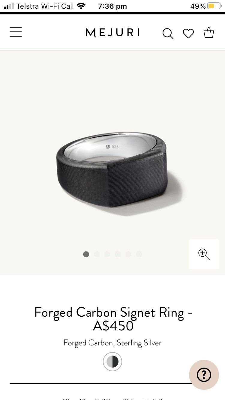 mejuri Mejuri Forged Carbon Signet Ring | Grailed