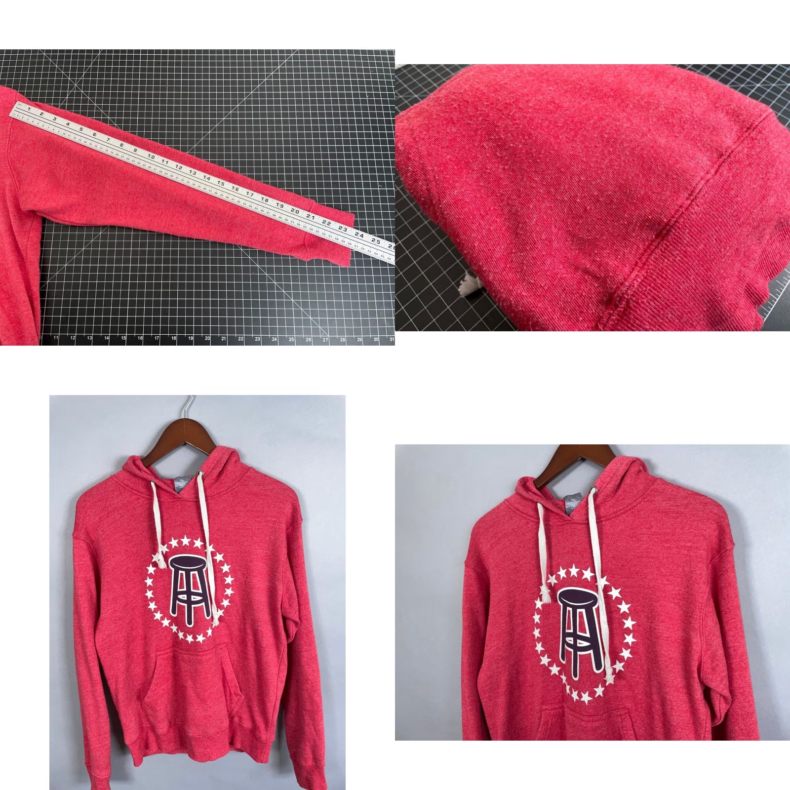 Vintage Barstool Sports Hoodie Logo Drawstring Adult Medium Red Sweatshirt Lightweight Size US M / EU 48-50 / 2 - 8 Thumbnail