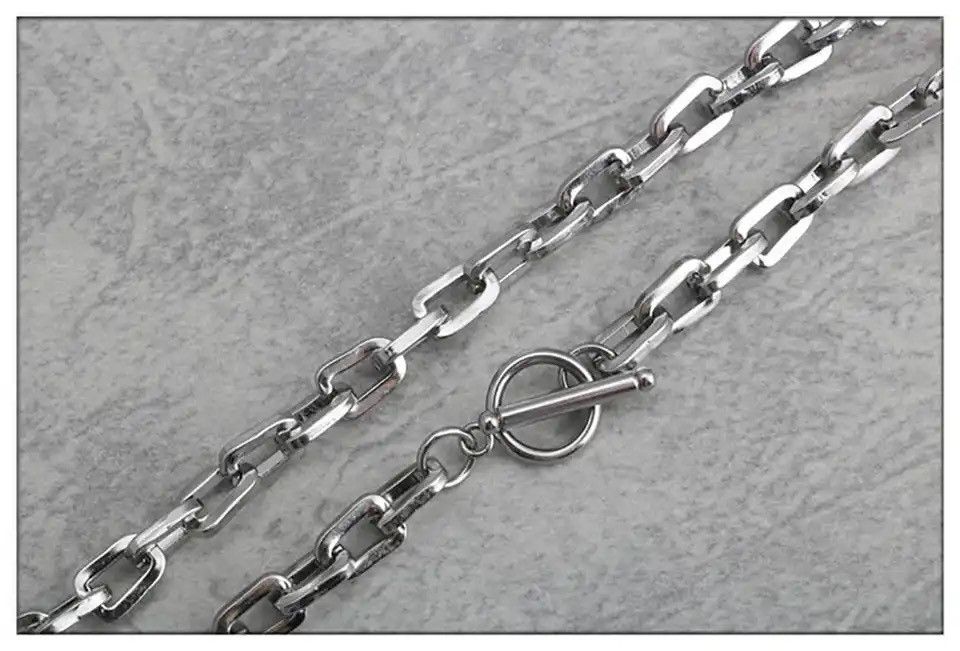 Jewelry × Vintage Long Square OT Buckle Stainless Steel Batch Angle O Word Size ONE SIZE - 4 Thumbnail
