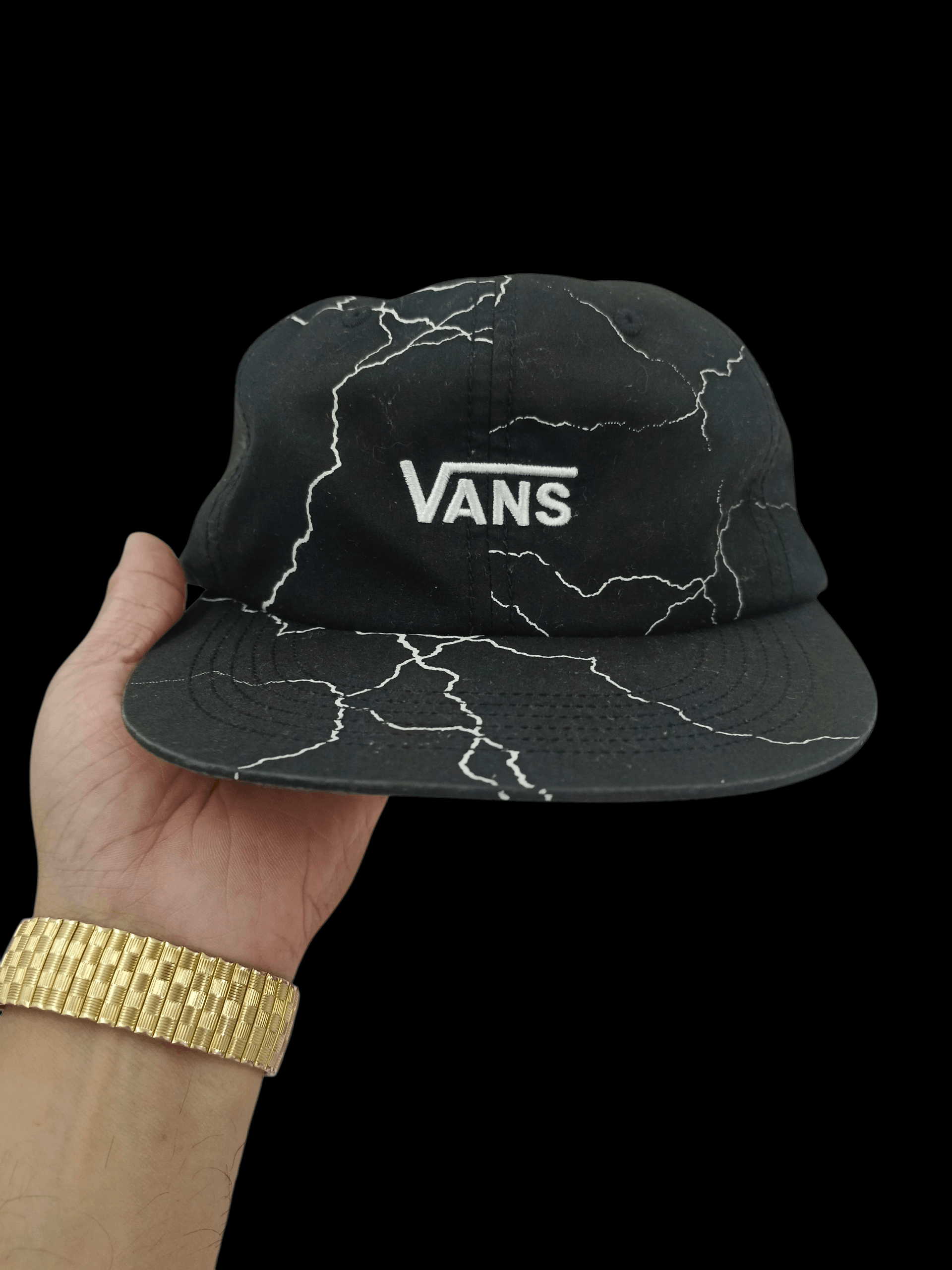Vans Vans "Lightning Bolt" All-Over Print Snapback Hat Black Size ONE SIZE - 1 Thumbnail
