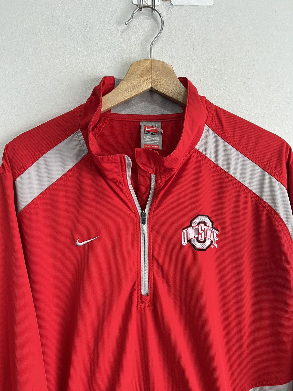 Nike Vtg Nike Ohio State Fit Storm Quarter Zip Windbreaker Jacket Size US L / EU 52-54 / 3 - 2 Thumbnail