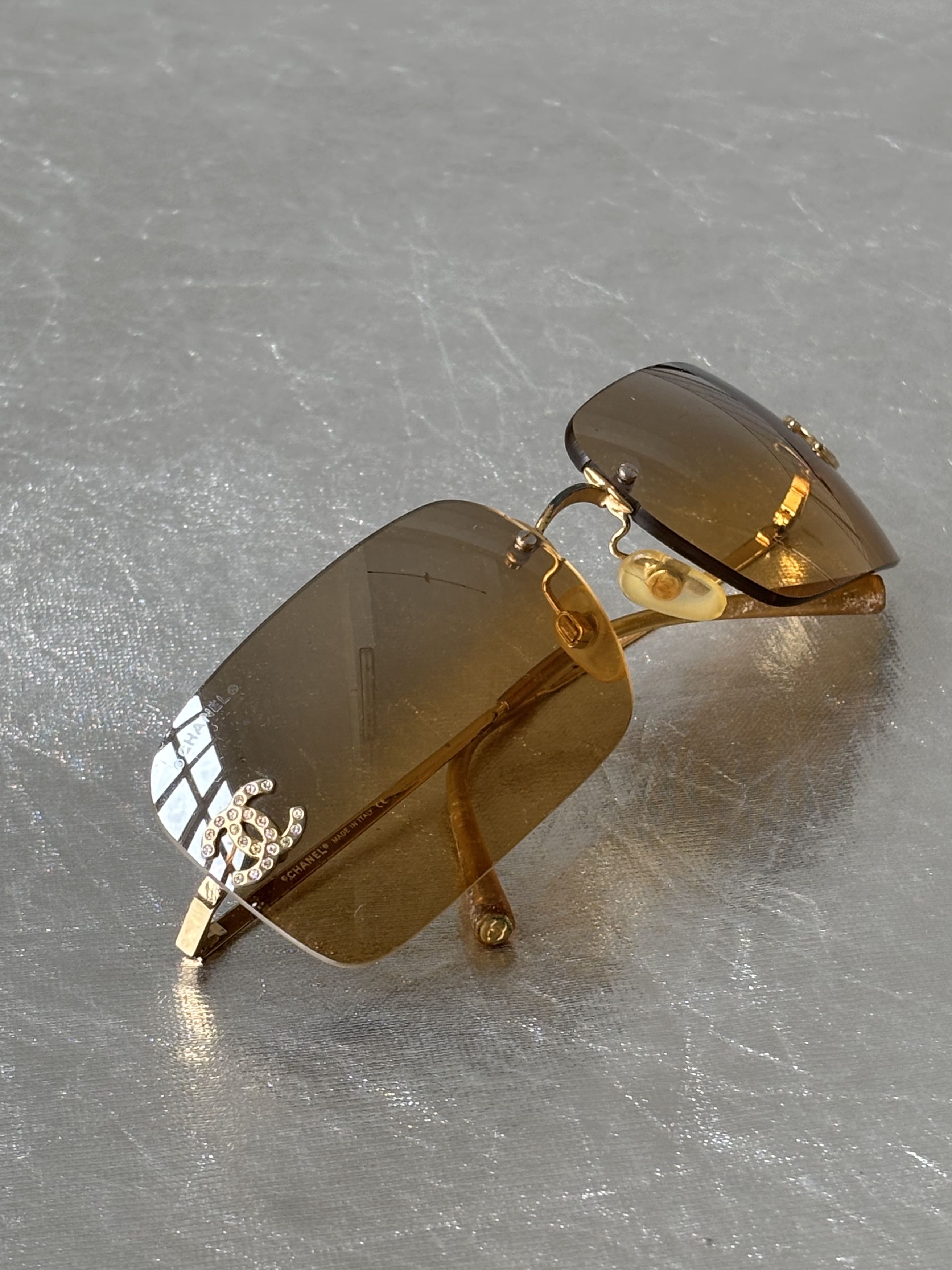 Chanel CHANEL Sunglasses 4017-D Rimless Rhinestones Vintage Size ONE SIZE - 4 Thumbnail