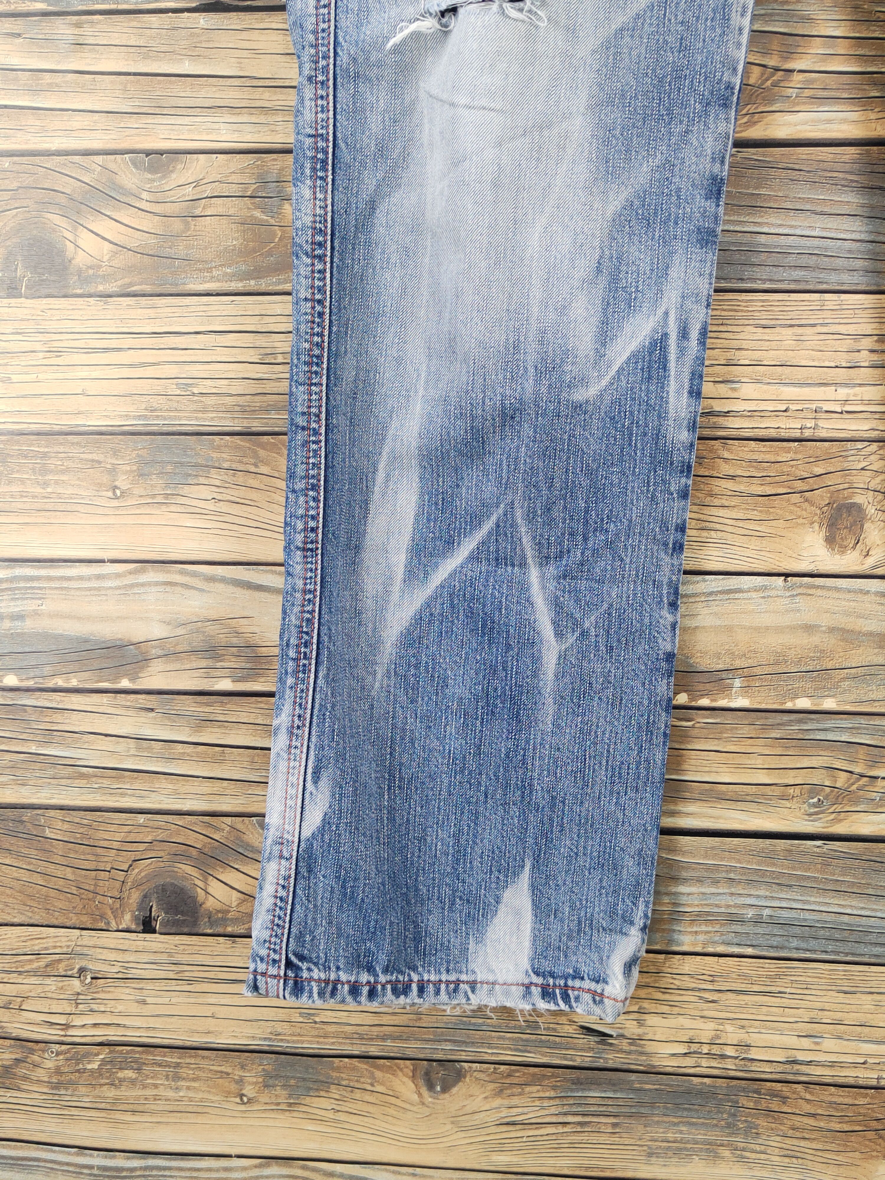 Edwin Edwin 503 Blue Distressed Ripped denim Jeans #W1876 Size US 35 - 4 Thumbnail