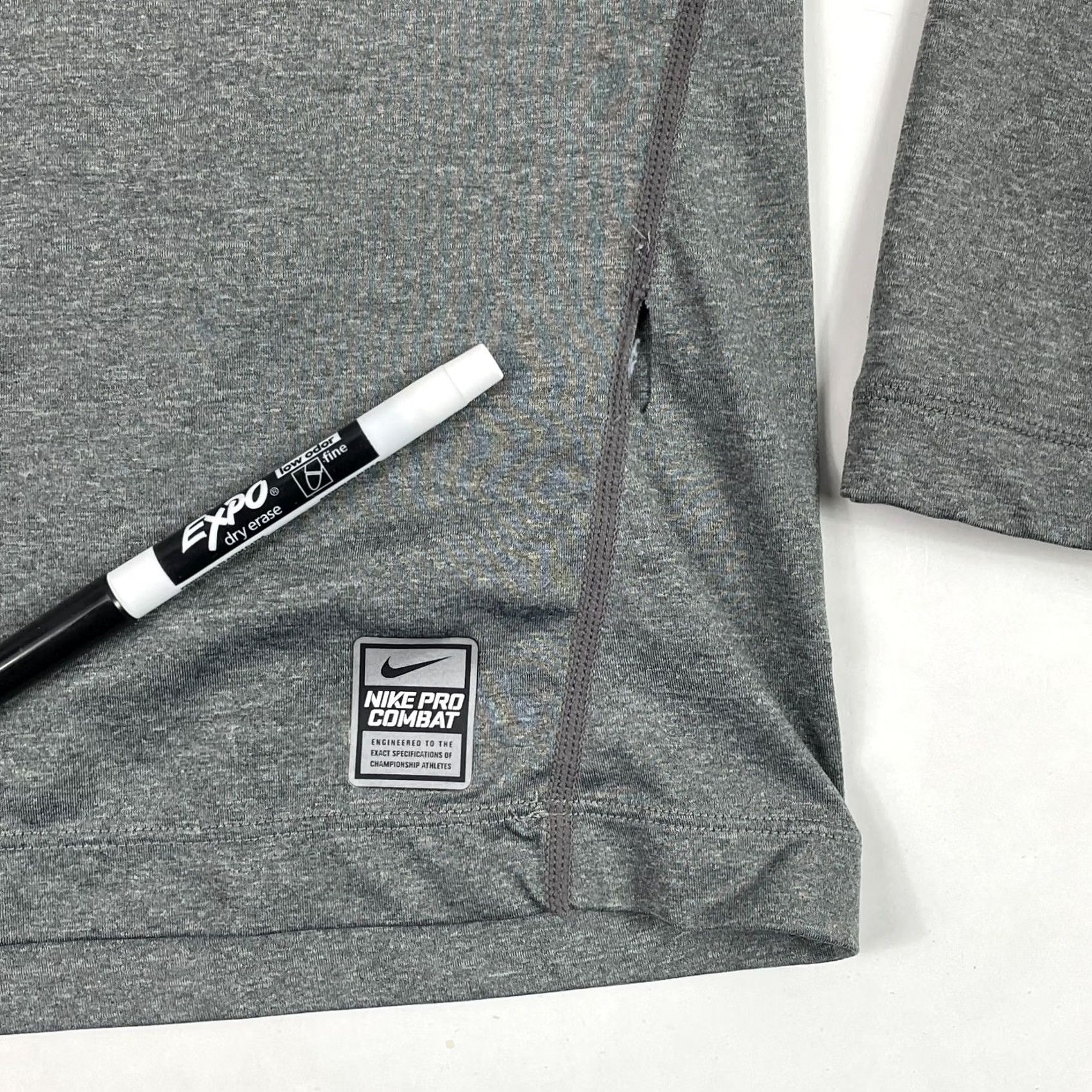Nike Nike Pro Combat Shirt Mens Large Gray Dri-Fit Compression Mock Neck Workout Gym Size US L / EU 52-54 / 3 - 5 Thumbnail