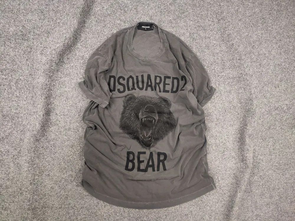 Dsquared2 Dsquared Bear Tee graphite t-shirt boiled effect Vintage Size US XL / EU 56 / 4 - 1 Thumbnail