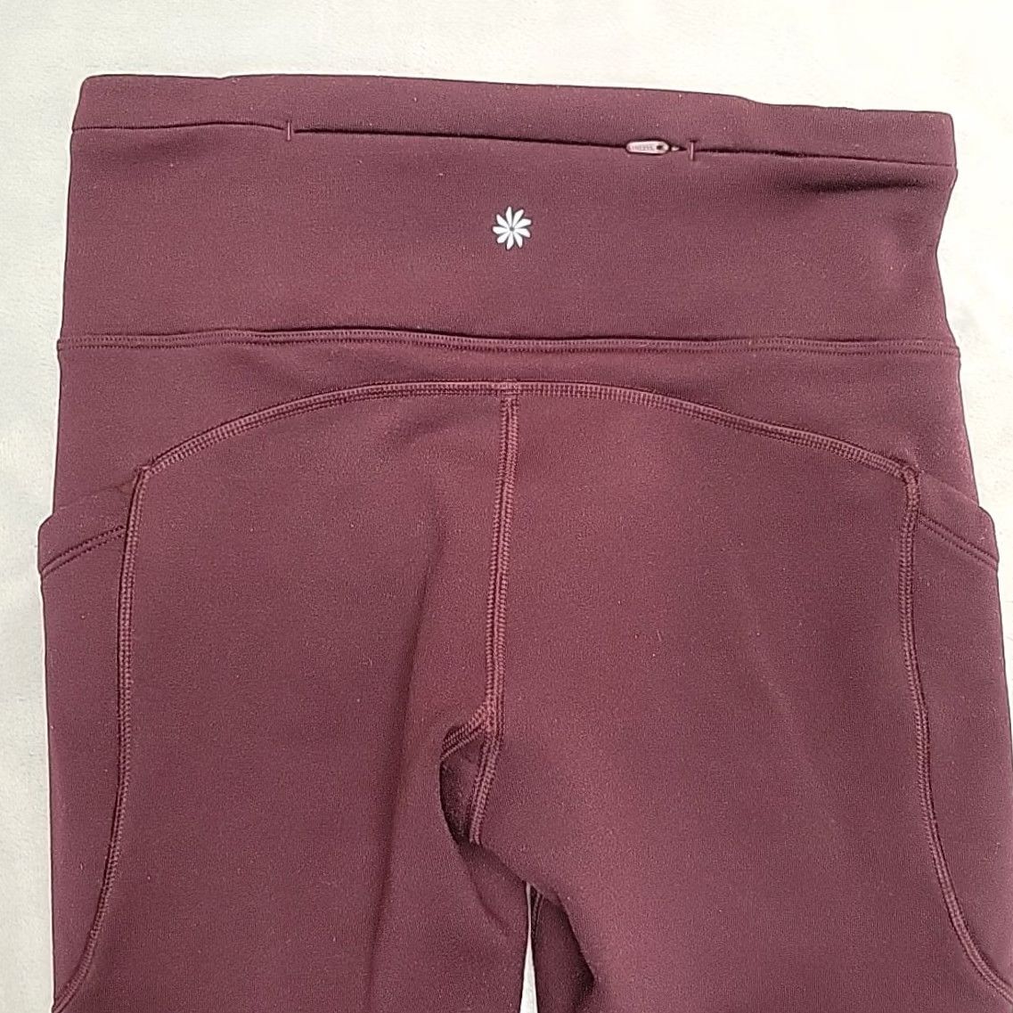 Athleta Athleta Ankle Womens S Red Leggings Maroon Altitude Stash Tight Polartec Powerstretch Size 28" / US 6 / IT 42 - 7 Thumbnail